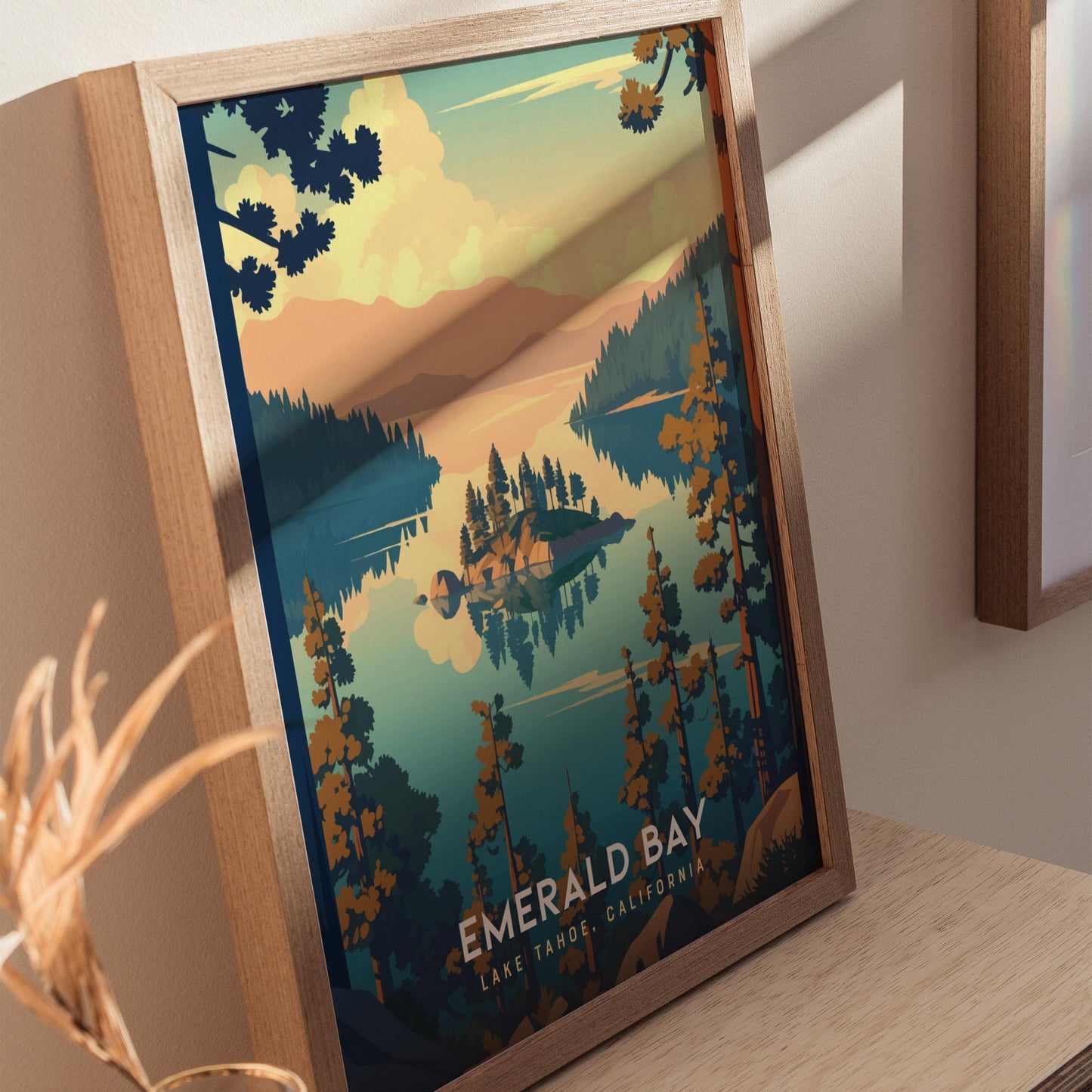Emerald Bay State Park Lake Tahoe California Framed Travel Print Wall Art