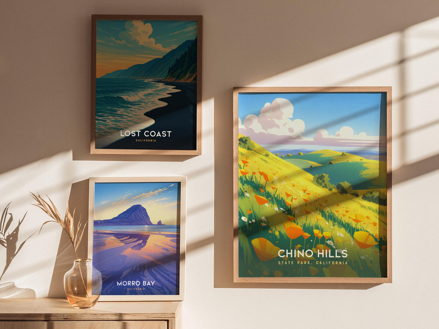 Chino Hills State Park California Golden Wildflowers Framed Travel Print Wall Art