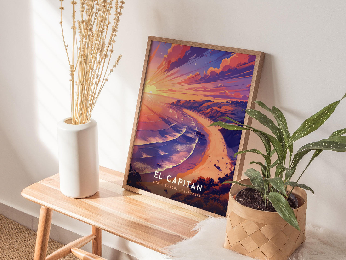 El Capitan State Beach California Coast Framed Travel Print Wall Art