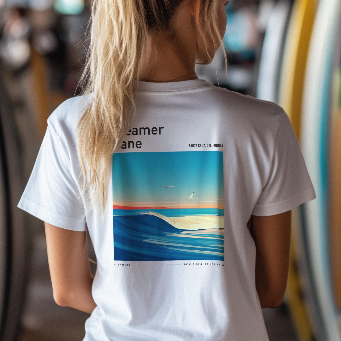 Steamer Lane Santa Cruz California Surf Shirt Vintage Pocket T-Shirt