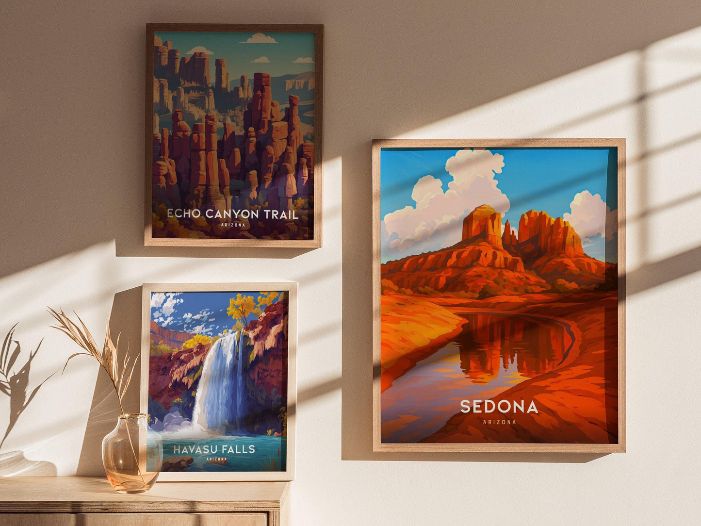 Sedona Arizona Desert Landscape Framed Travel Print Wall Art
