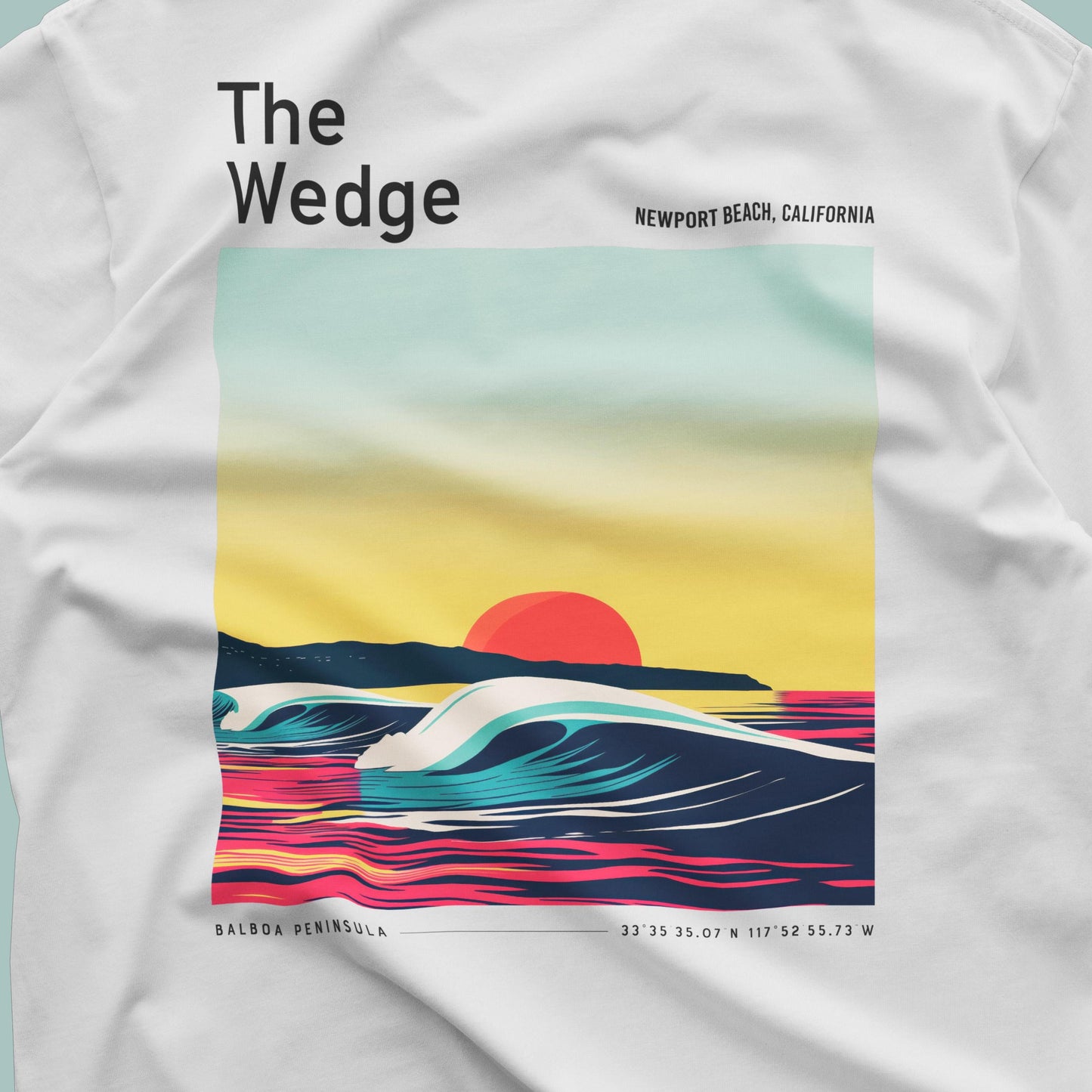 The Wedge Newport Beach California Surf Shirt Pocket Tee