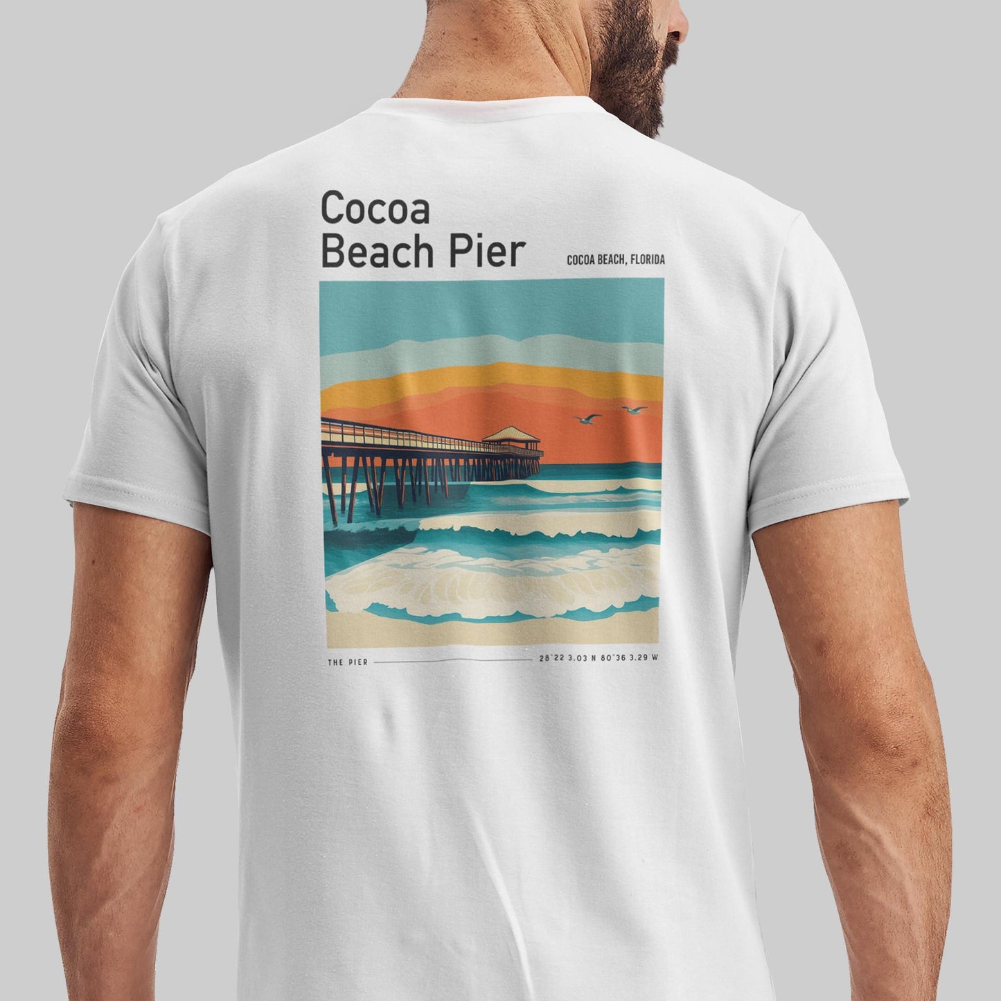 Cocoa Beach Pier Florida Surf Shirt Classic Pocket Tee