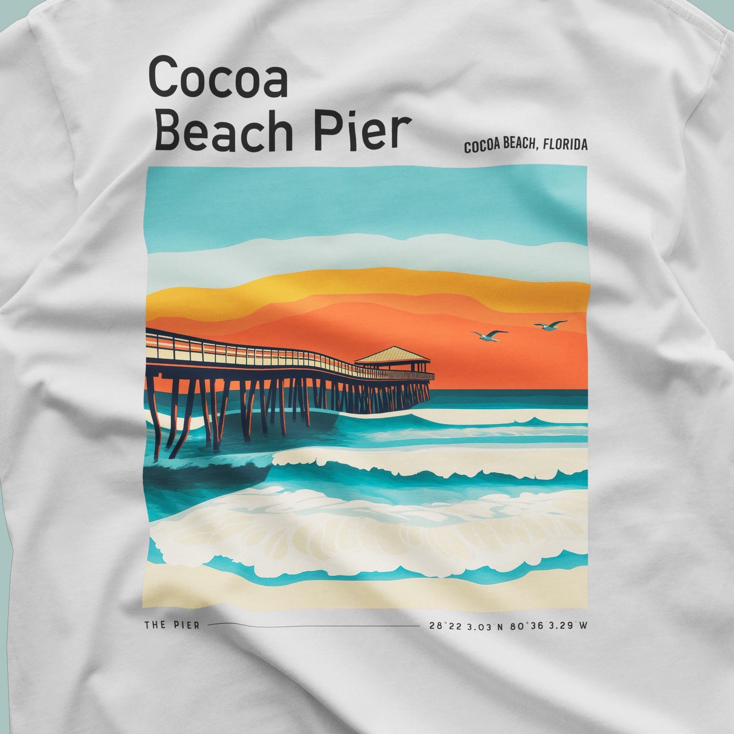 Cocoa Beach Pier Florida Surf Shirt Classic Pocket Tee