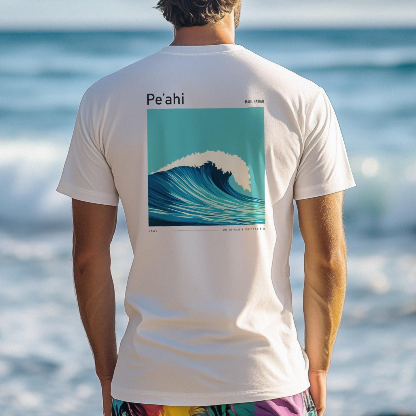Pe'ahi Jaws Big Wave Maui Hawaii Surf Shirt Pocket Tee
