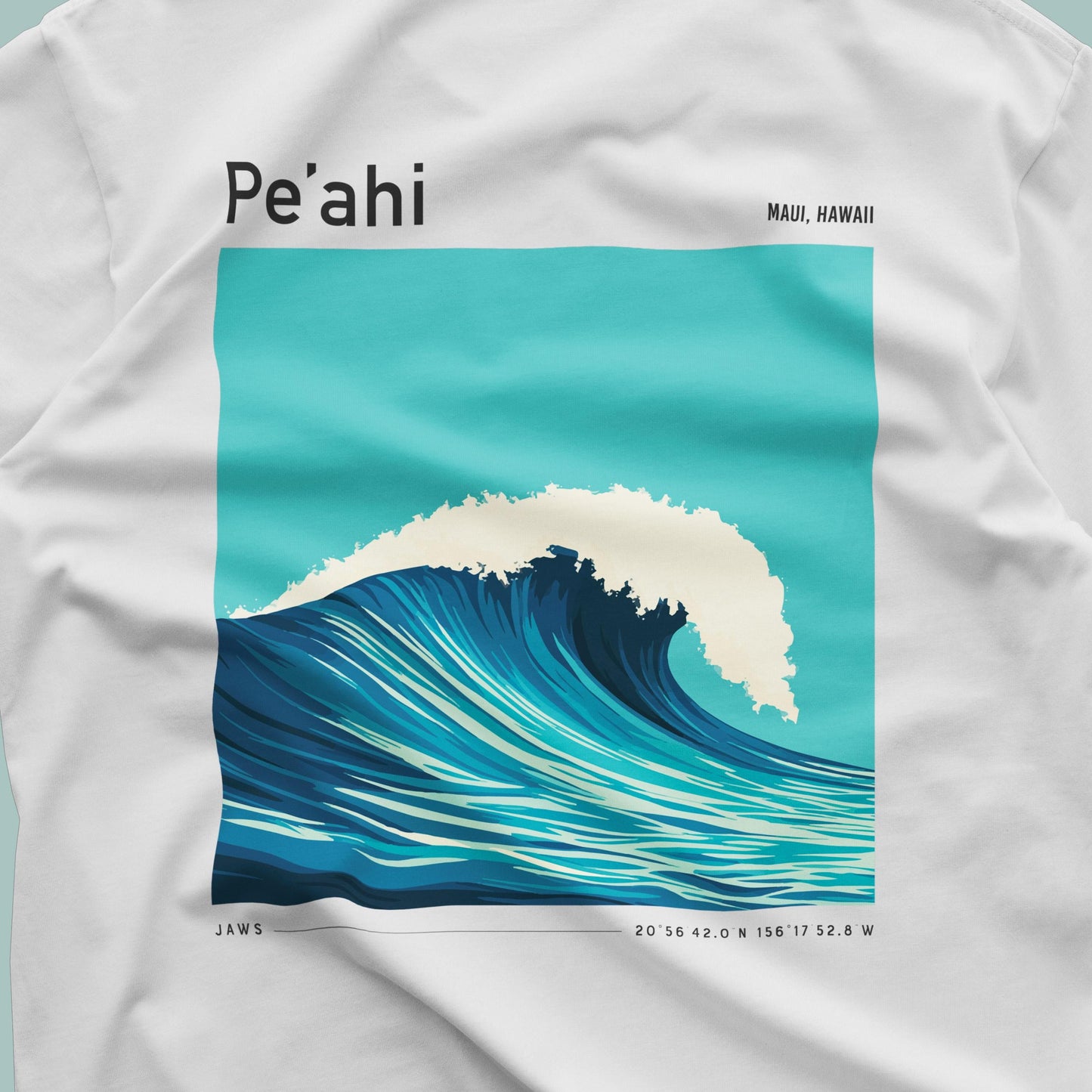 Pe'ahi Jaws Big Wave Maui Hawaii Surf Shirt Pocket Tee