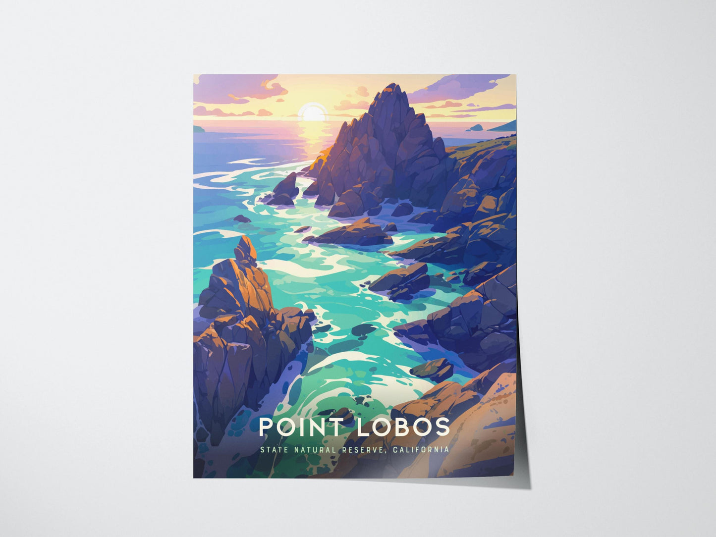 Point Lobos State Natural Reserve California Coastal Framed Travel Print Wall Art