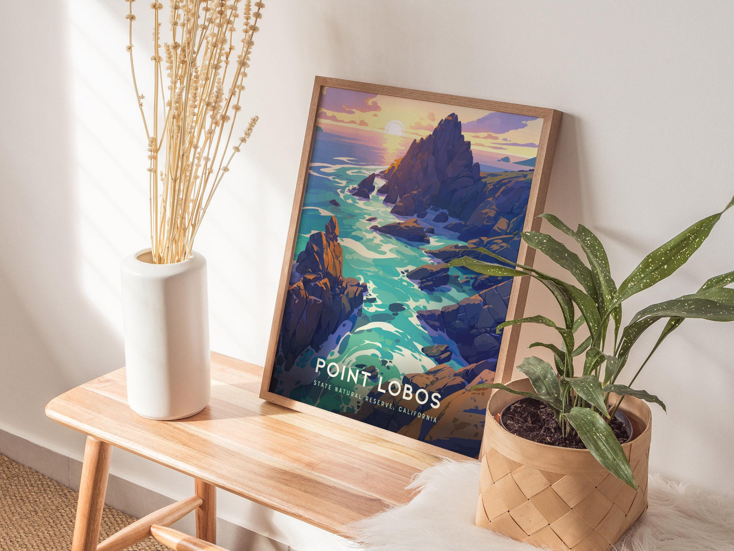 Point Lobos State Natural Reserve California Coastal Framed Travel Print Wall Art