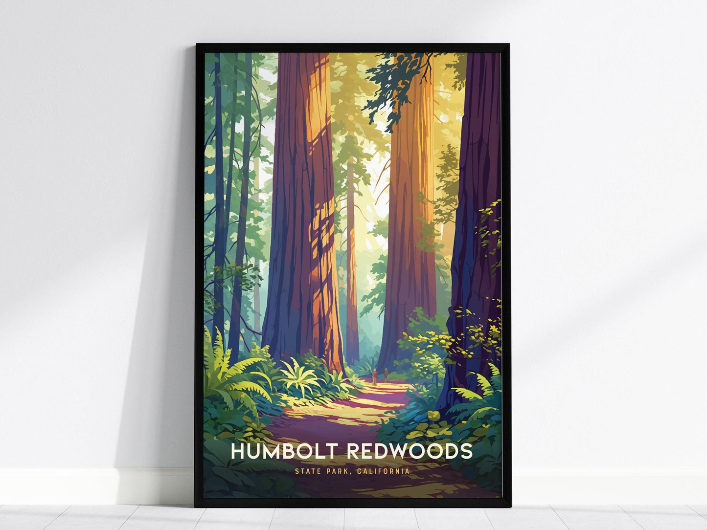 Humboldt Redwoods California State Park Framed Travel Print Wall Art