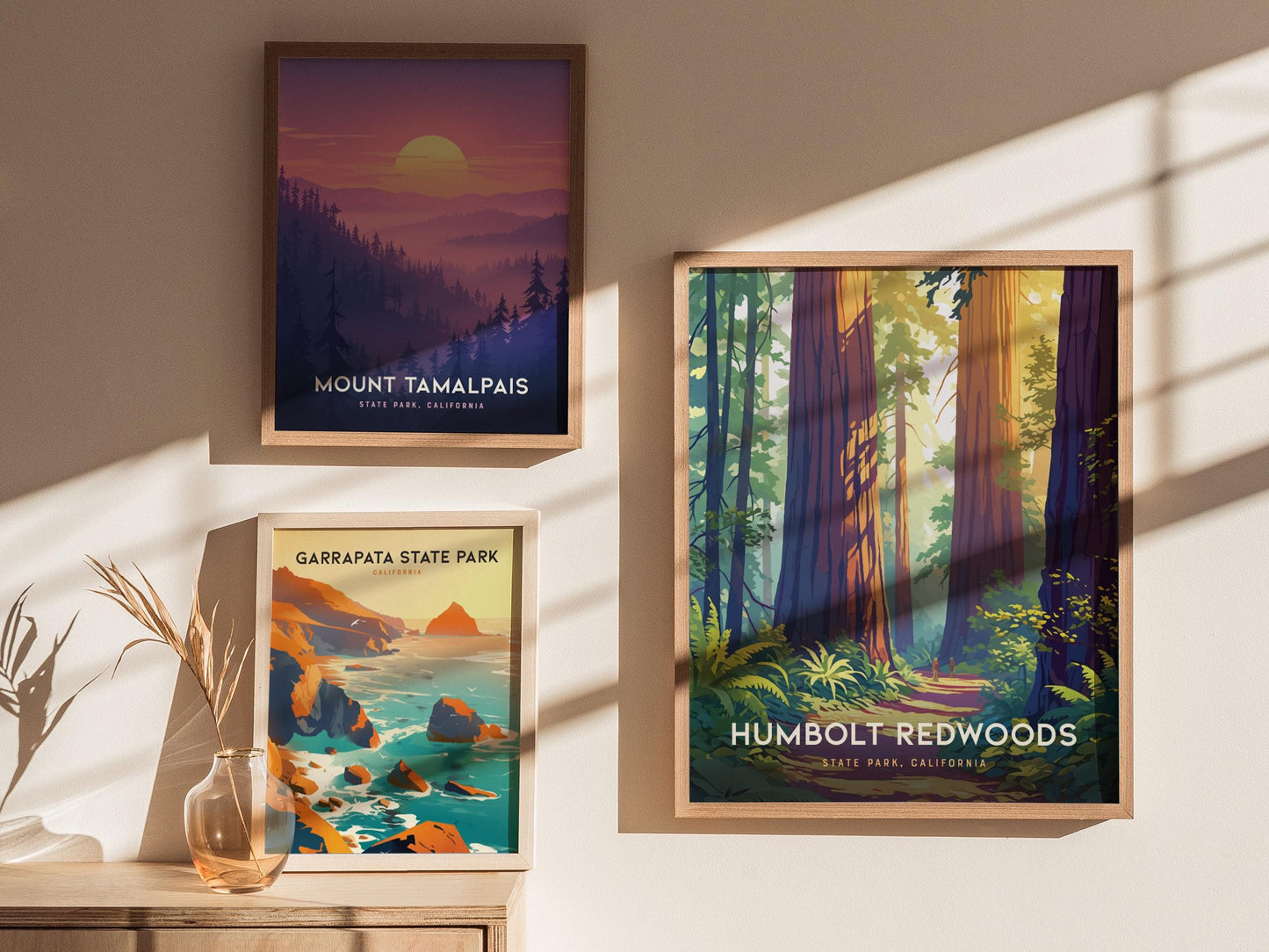 Humboldt Redwoods California State Park Framed Travel Print Wall Art