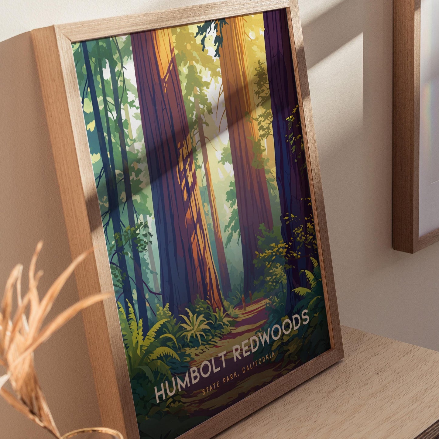 Humboldt Redwoods California State Park Framed Travel Print Wall Art