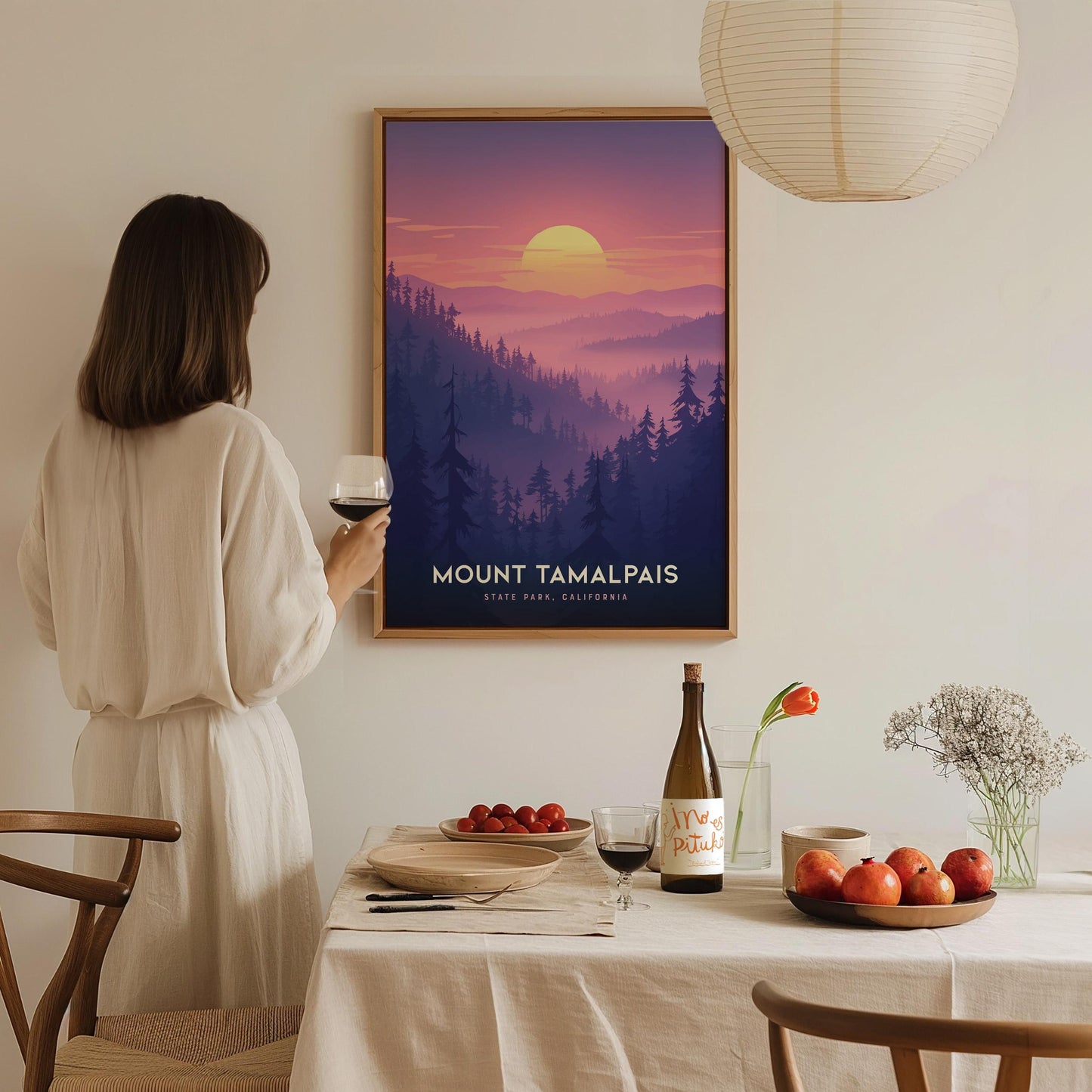 Mount Tamalpais State Park California Sunset Framed Travel Print Wall Art
