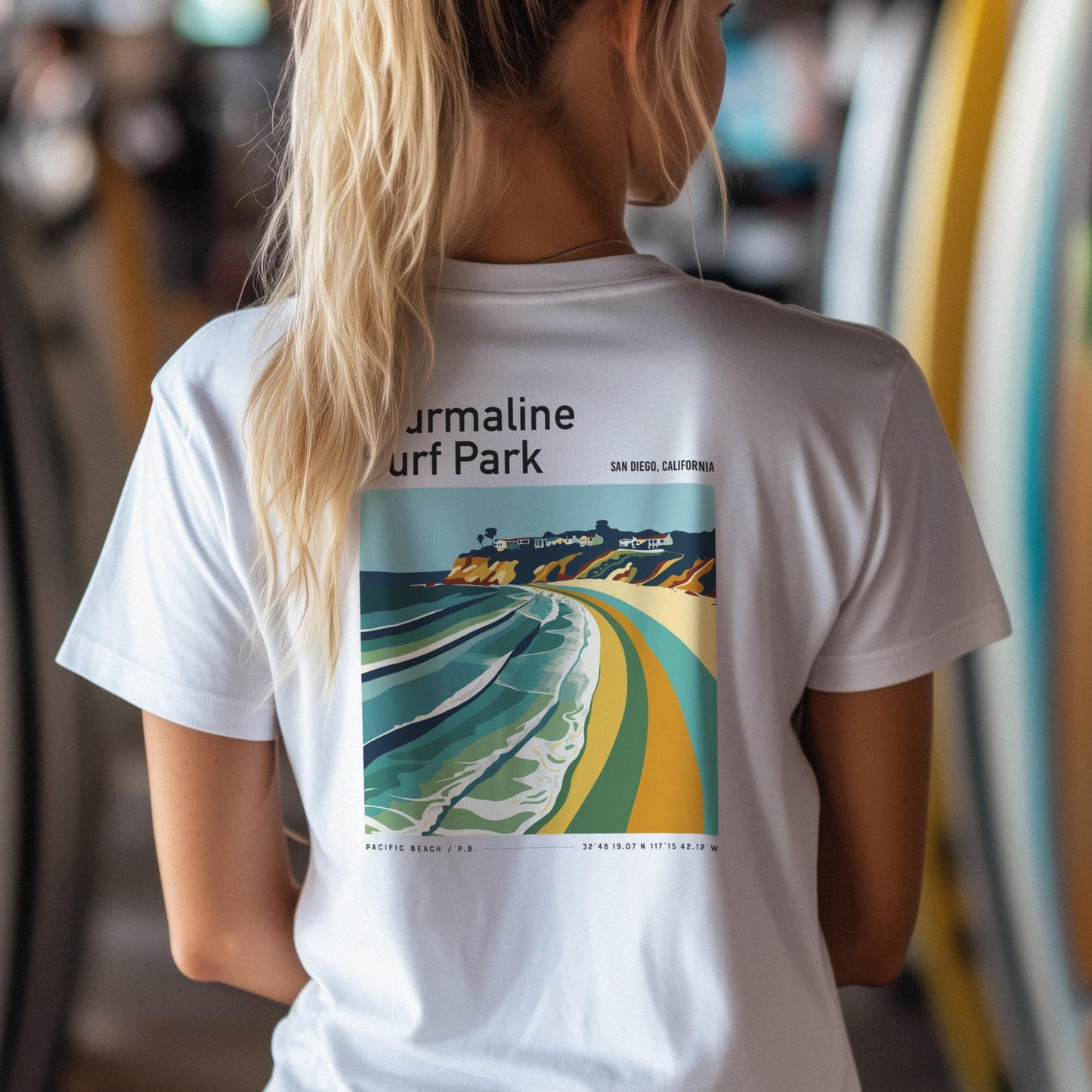 Tourmaline Surf Park Pacific Beach California Surfer Shirt Vintage Pocket Tee