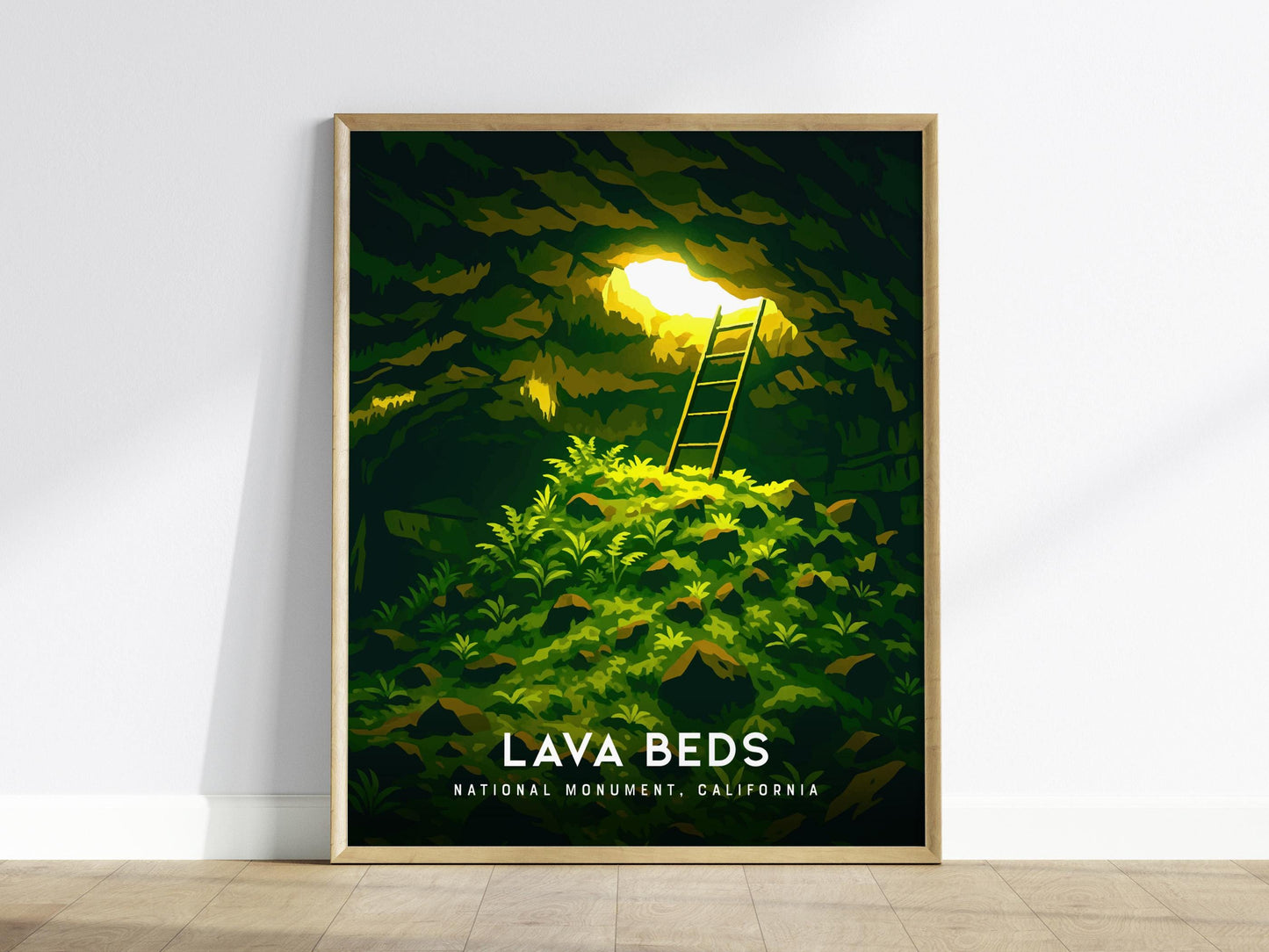 Lava Beds National Monument California Cave Framed Travel Print Wall Art