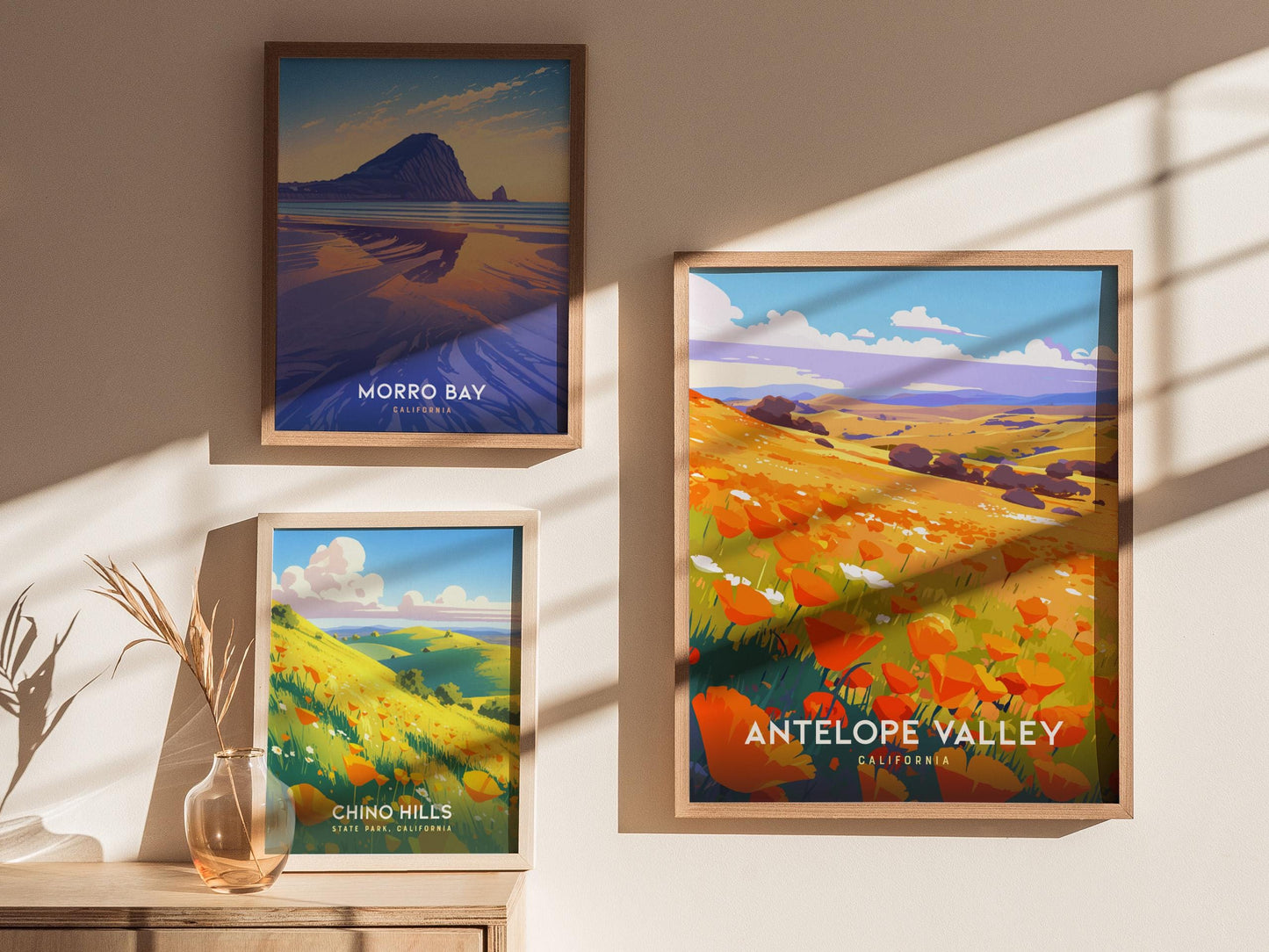 Antelope Valley Poppy California Super Bloom Framed Travel Print Wall Art