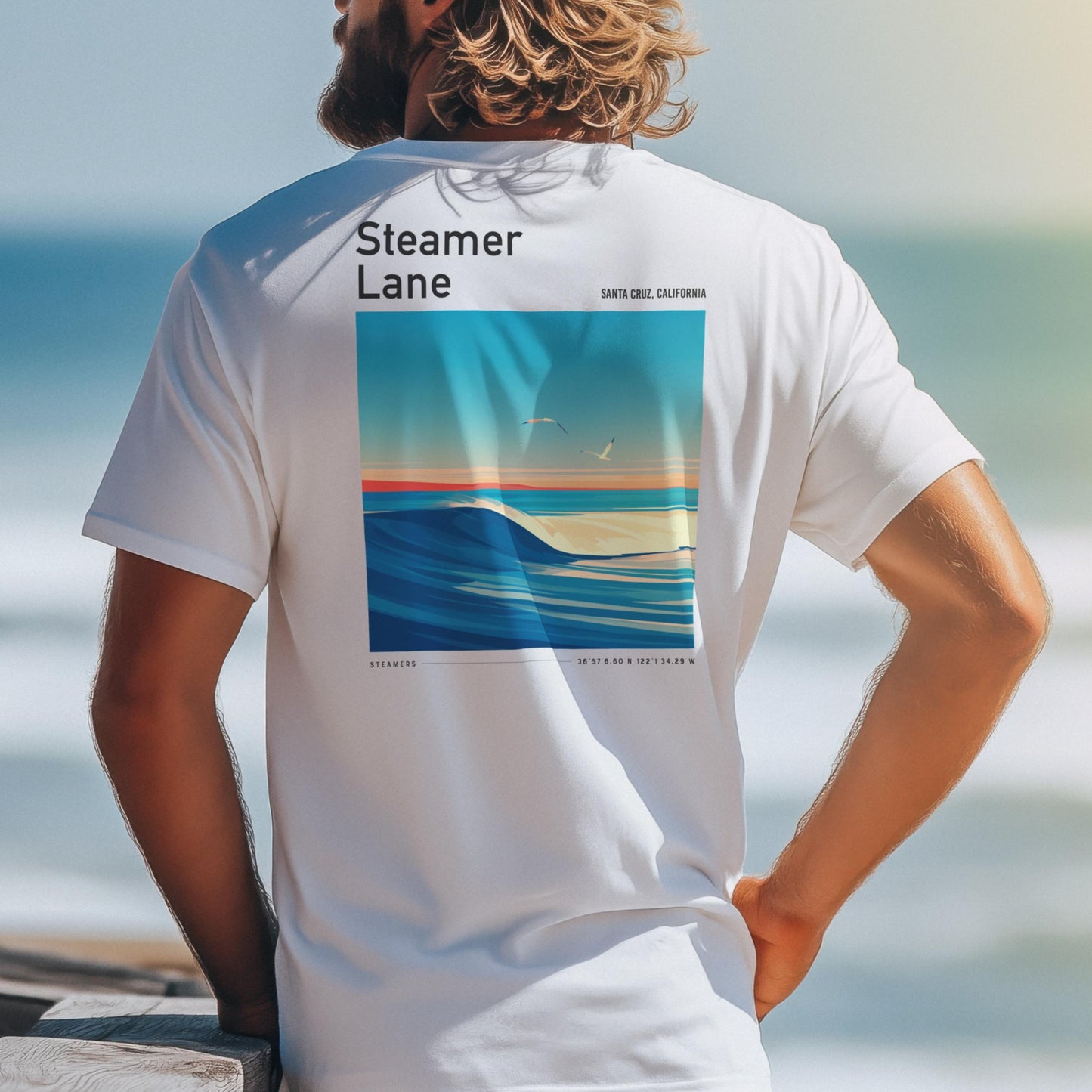 Steamer Lane Santa Cruz California Surf Shirt Vintage Pocket T-Shirt