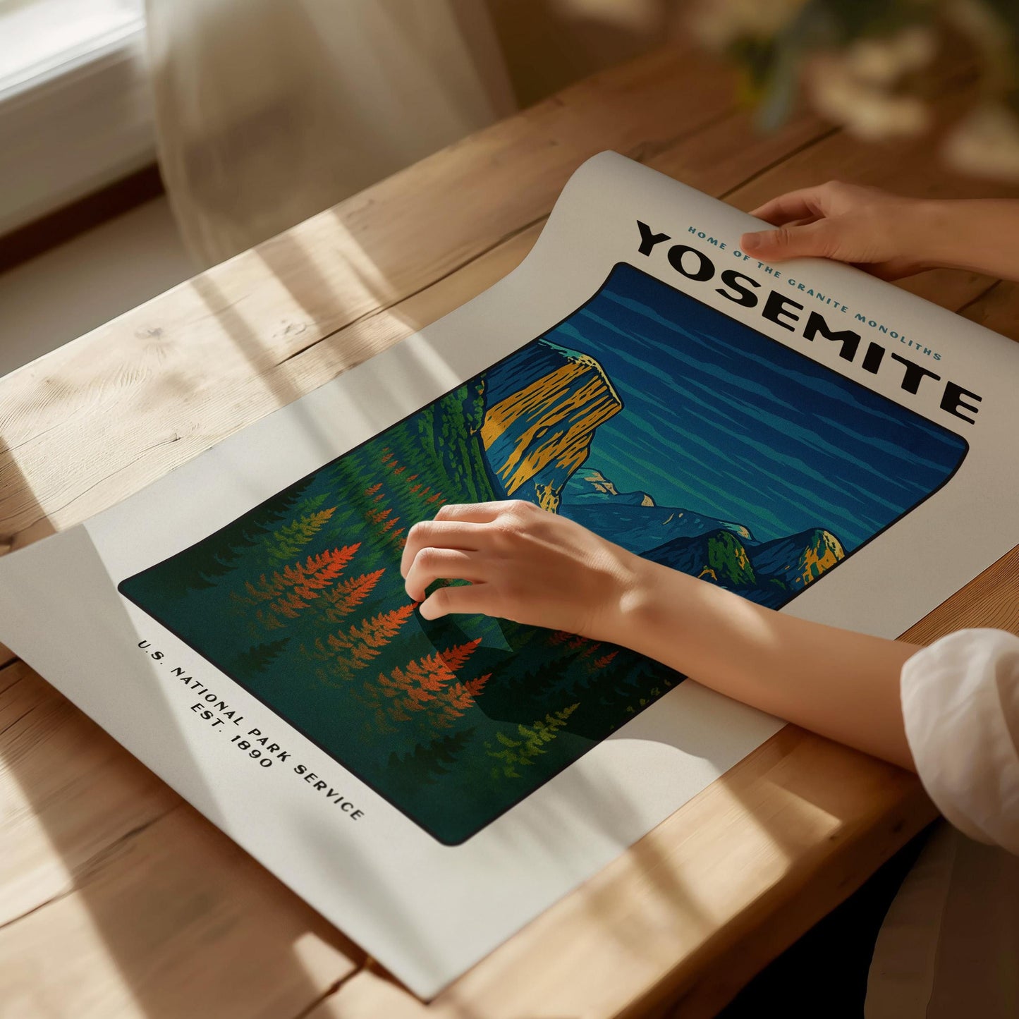 Yosemite National Park Poster | Vintage WPA-Style Travel Print | Framed or Unframed Wall Art