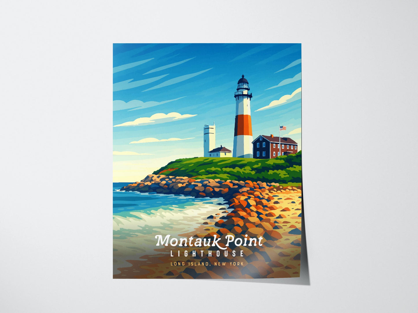 Montauk Point Lighthouse New York Coastal Wall Art
