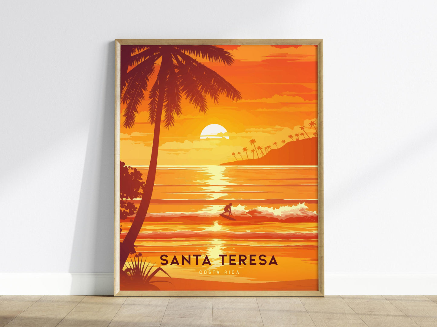 Santa Teresa Costa Rica Tropical Beach Sunset Surf Print Wall Art