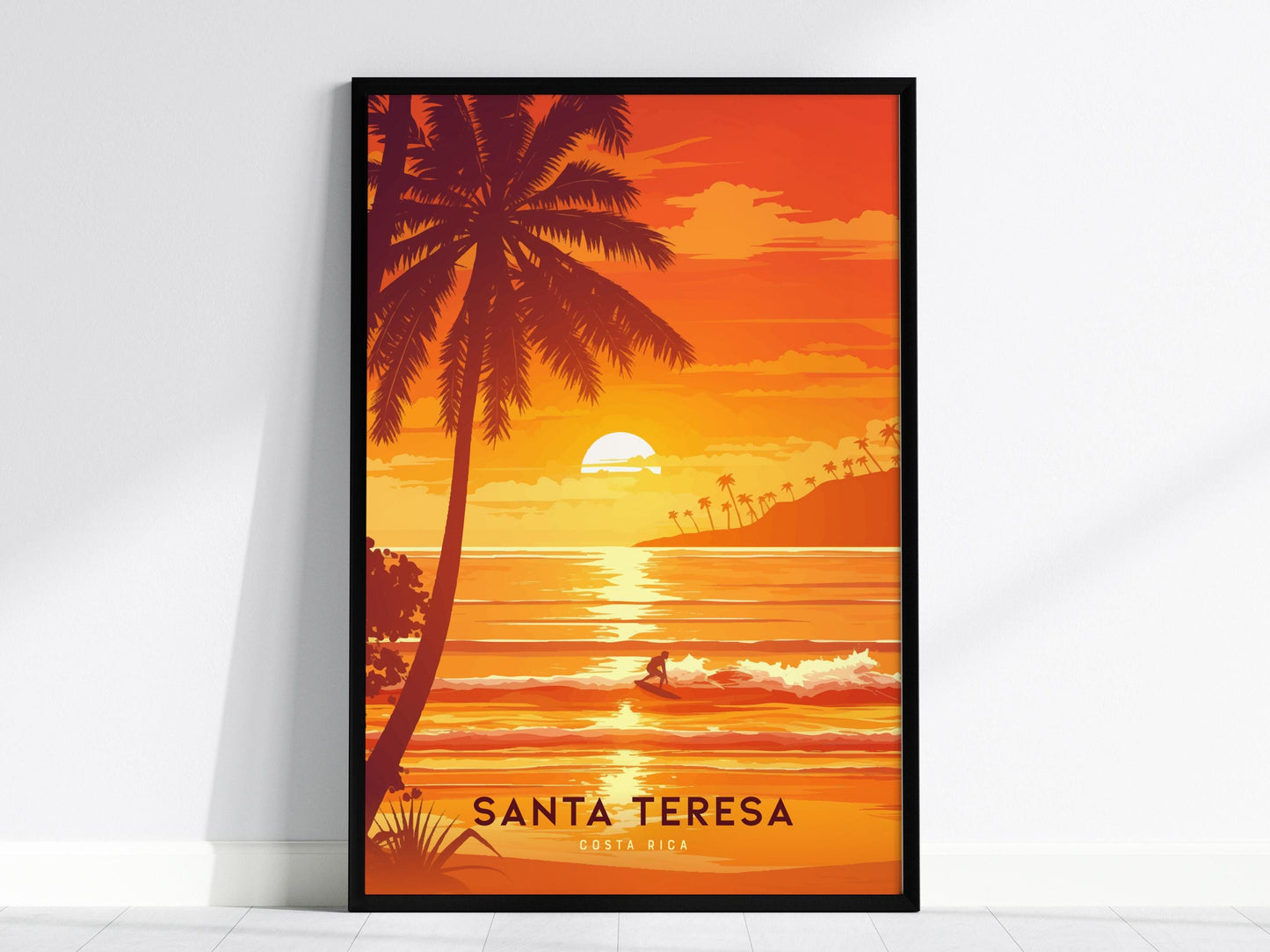 Santa Teresa Costa Rica Tropical Beach Sunset Surf Print Wall Art