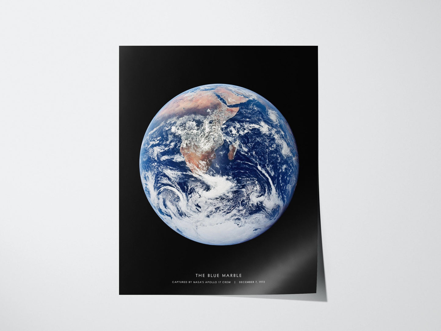 Blue Marble Earth Apollo 17 NASA Space Print Wall Art