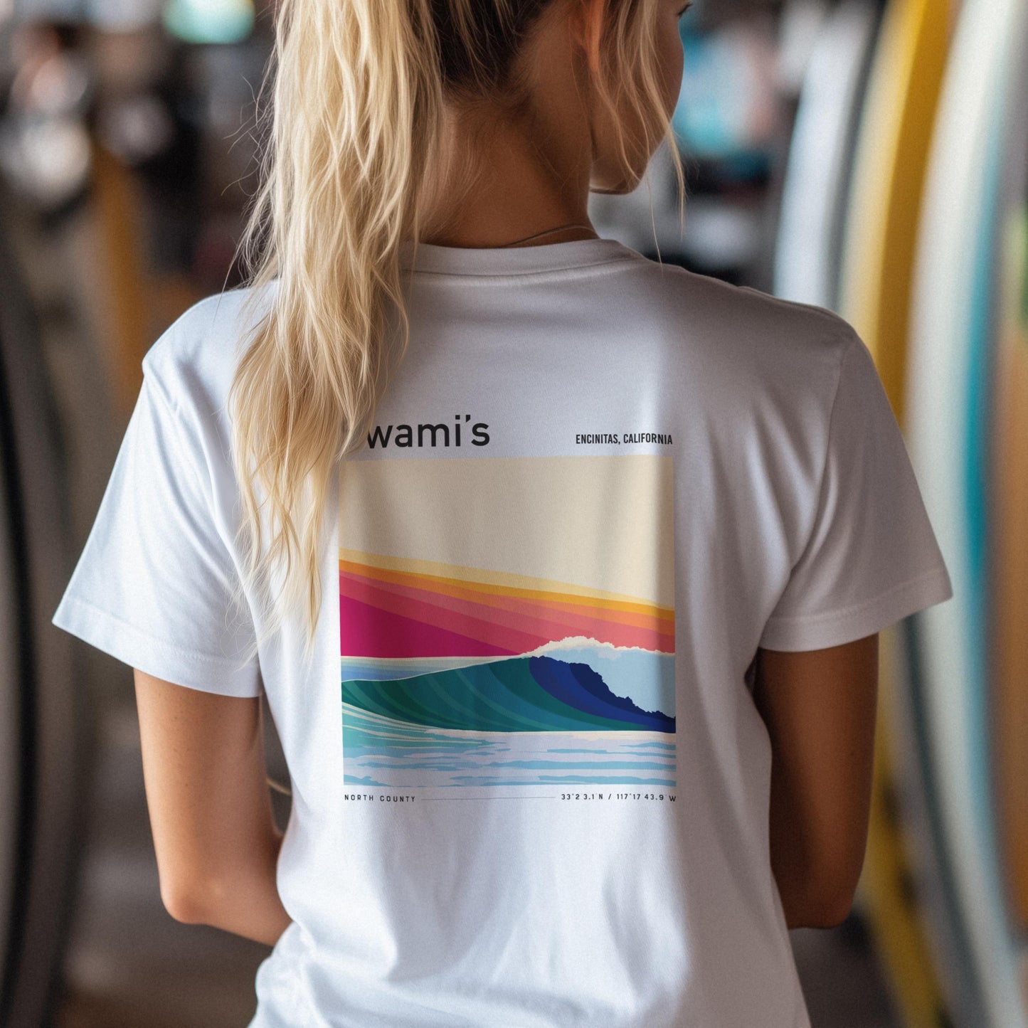 Swami's Encinitas California Vintage Surf Shirt Pocket T-Shirt