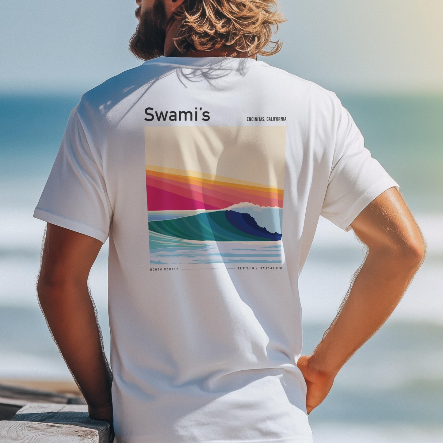 Swami's Encinitas California Vintage Surf Shirt Pocket T-Shirt