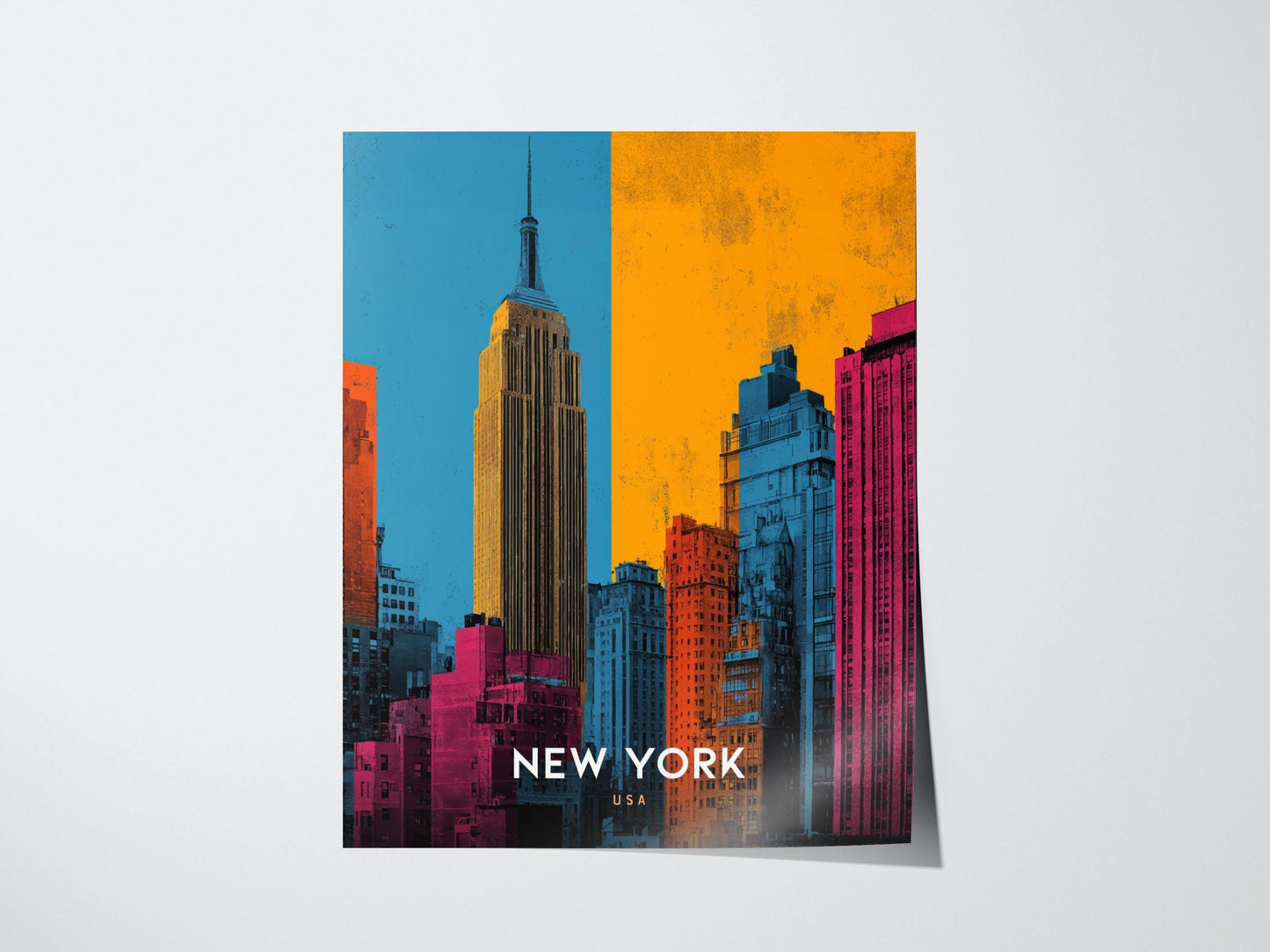 New York City Skyline Pop Art Empire State Building NYC Wall Art