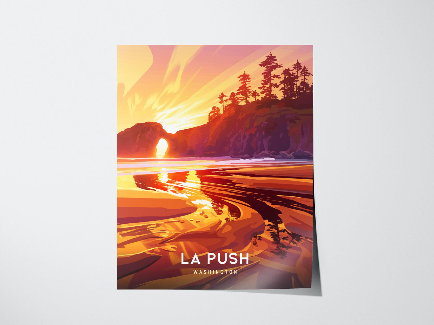 La Push Washington Sunset Beach Print Pacific Northwest Wall Art