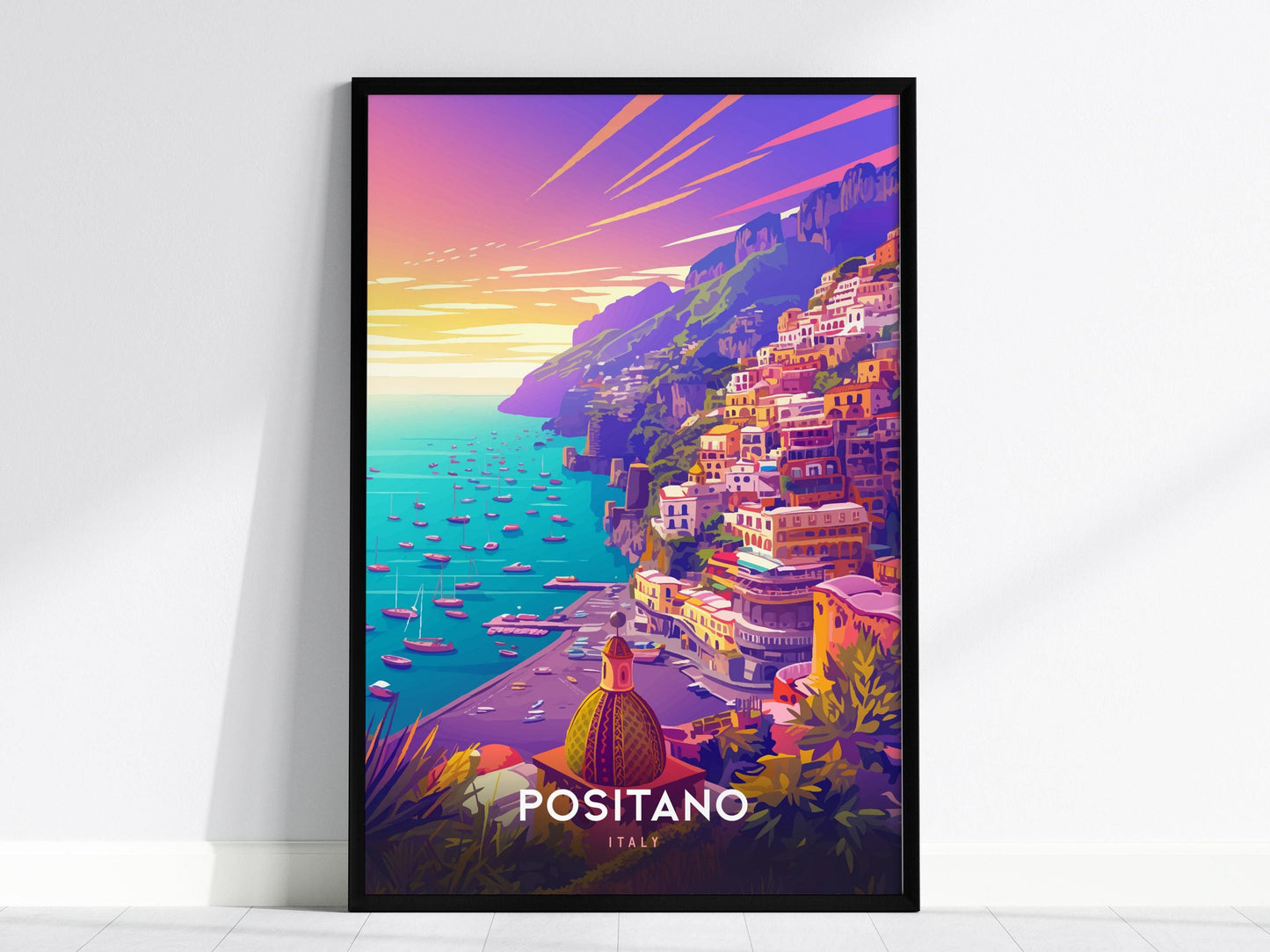 Positano Italy Amalfi Coast Travel Print Wall Art