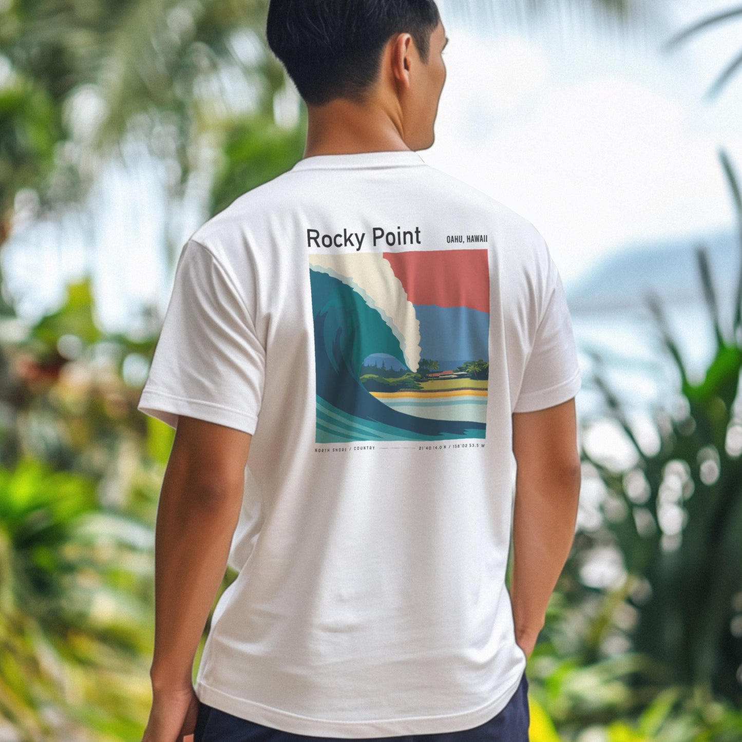 Rocky Point North Shore Oahu Hawaii Vintage Surf Shirt Pocket Tee