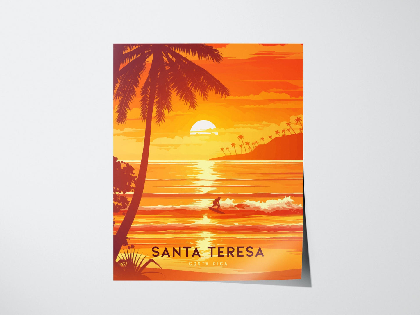 Santa Teresa Costa Rica Tropical Beach Sunset Surf Print Wall Art