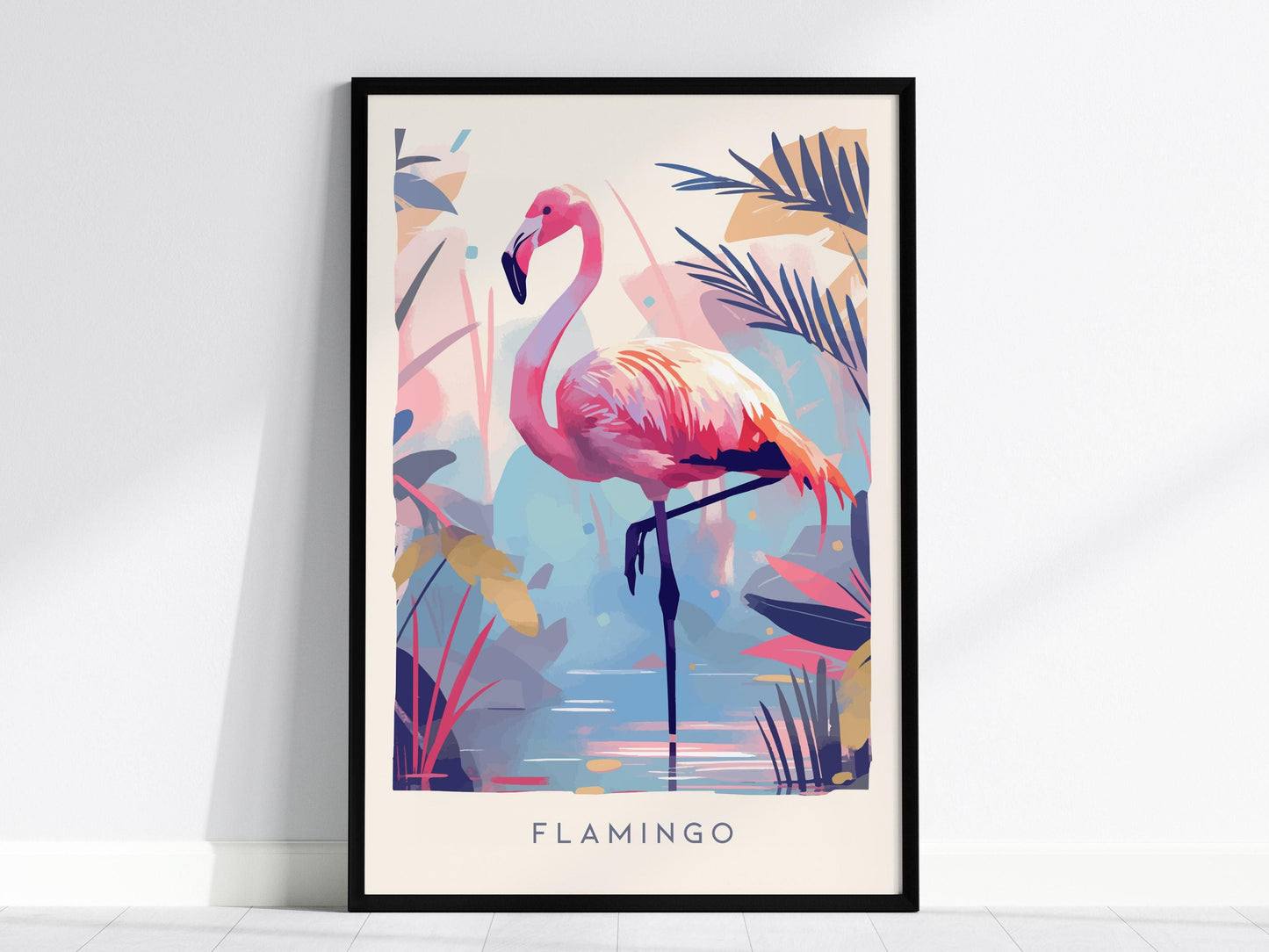 Pink Flamingo Tropical Bird Lover South Florida Audubon Print Wall Art