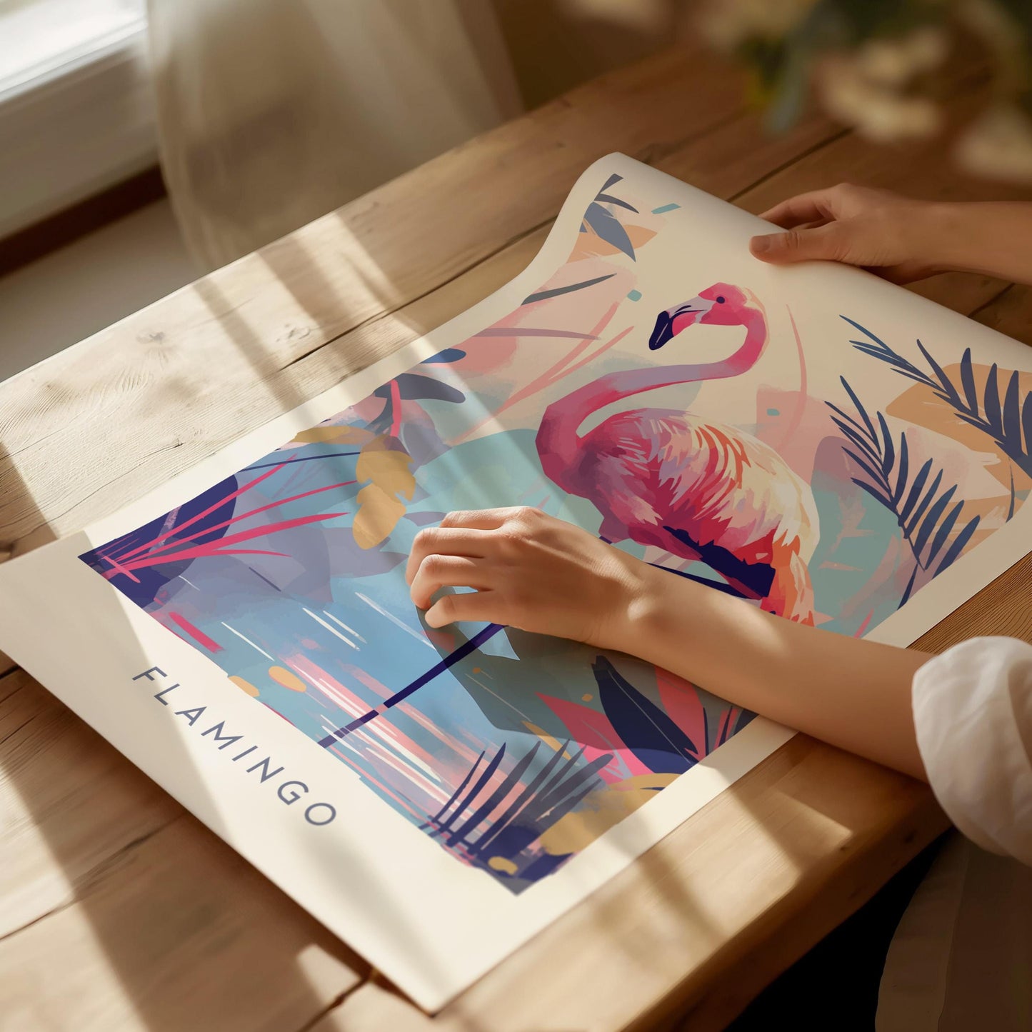 Pink Flamingo Tropical Bird Lover South Florida Audubon Print Wall Art