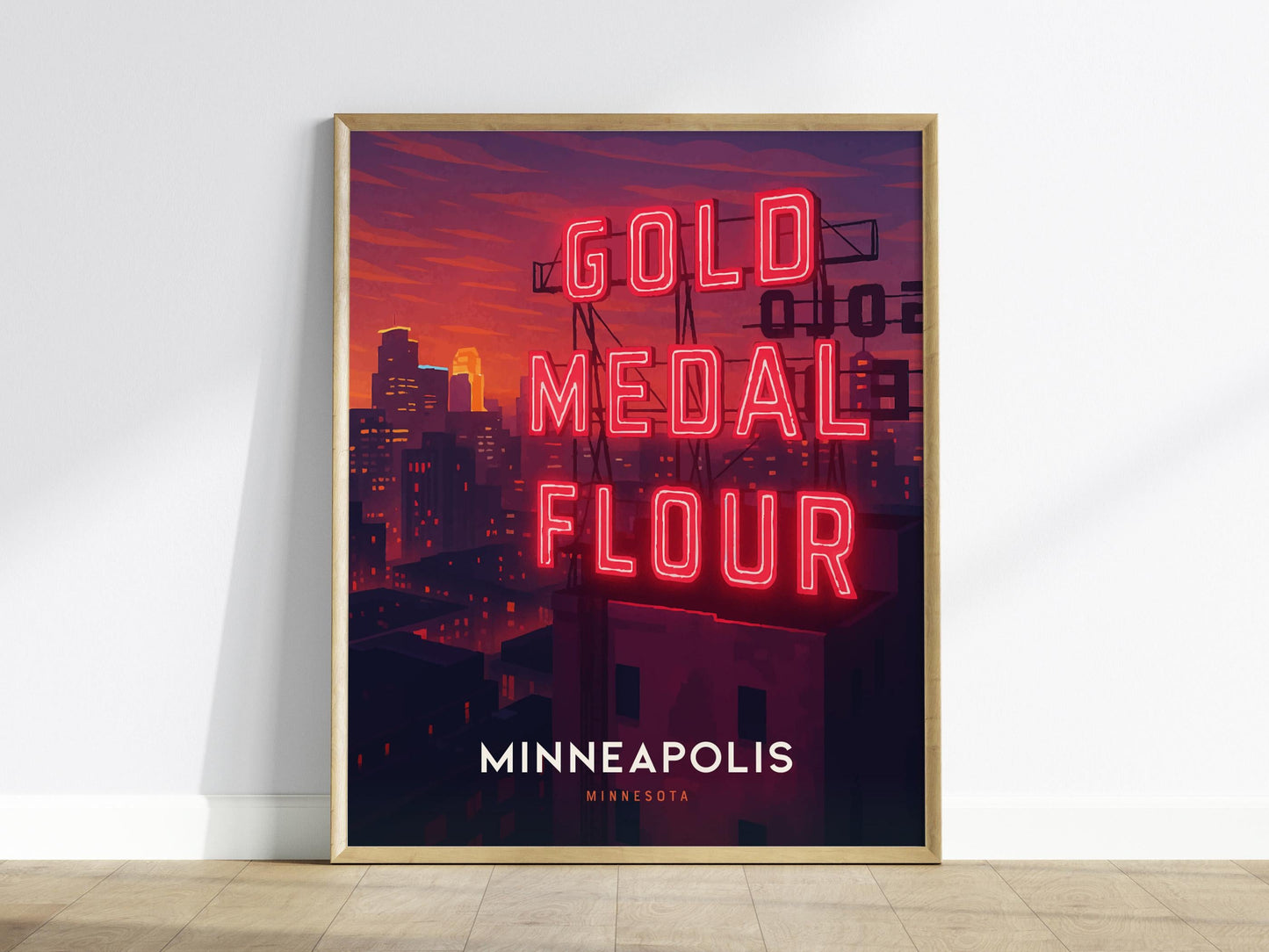 Minneapolis Minnesota Gold Medal Flour Sign Downtown Wall Art