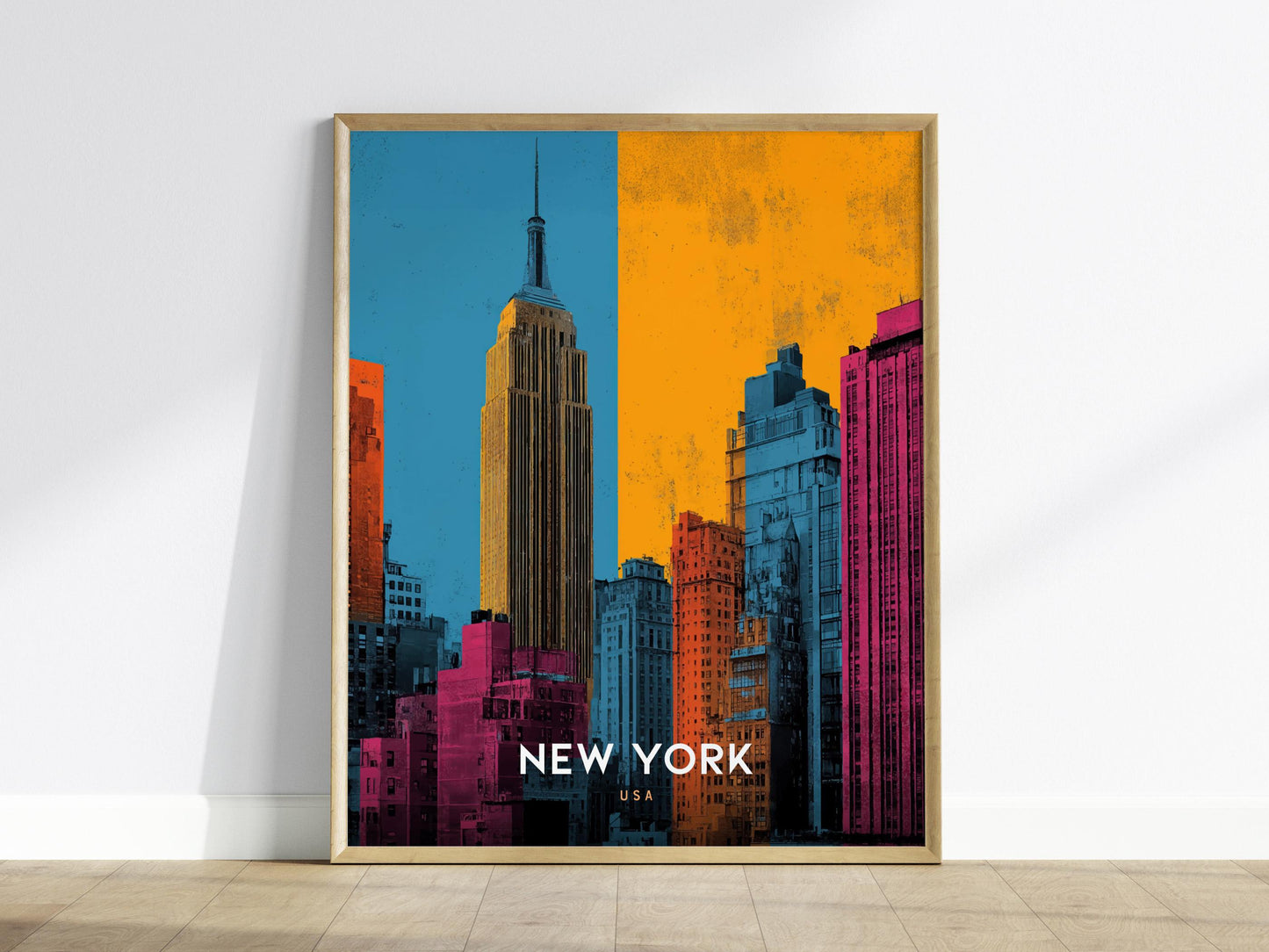 New York City Skyline Pop Art Empire State Building NYC Wall Art