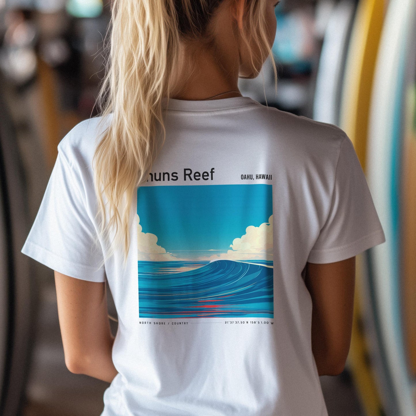 Chuns Reef North Shore Oahu Hawaii Vintage Surf Shirt Pocket Tee Classic HI Surfer T-Shirt Gift Iconic Surfing Wave Beach Wear Apparel