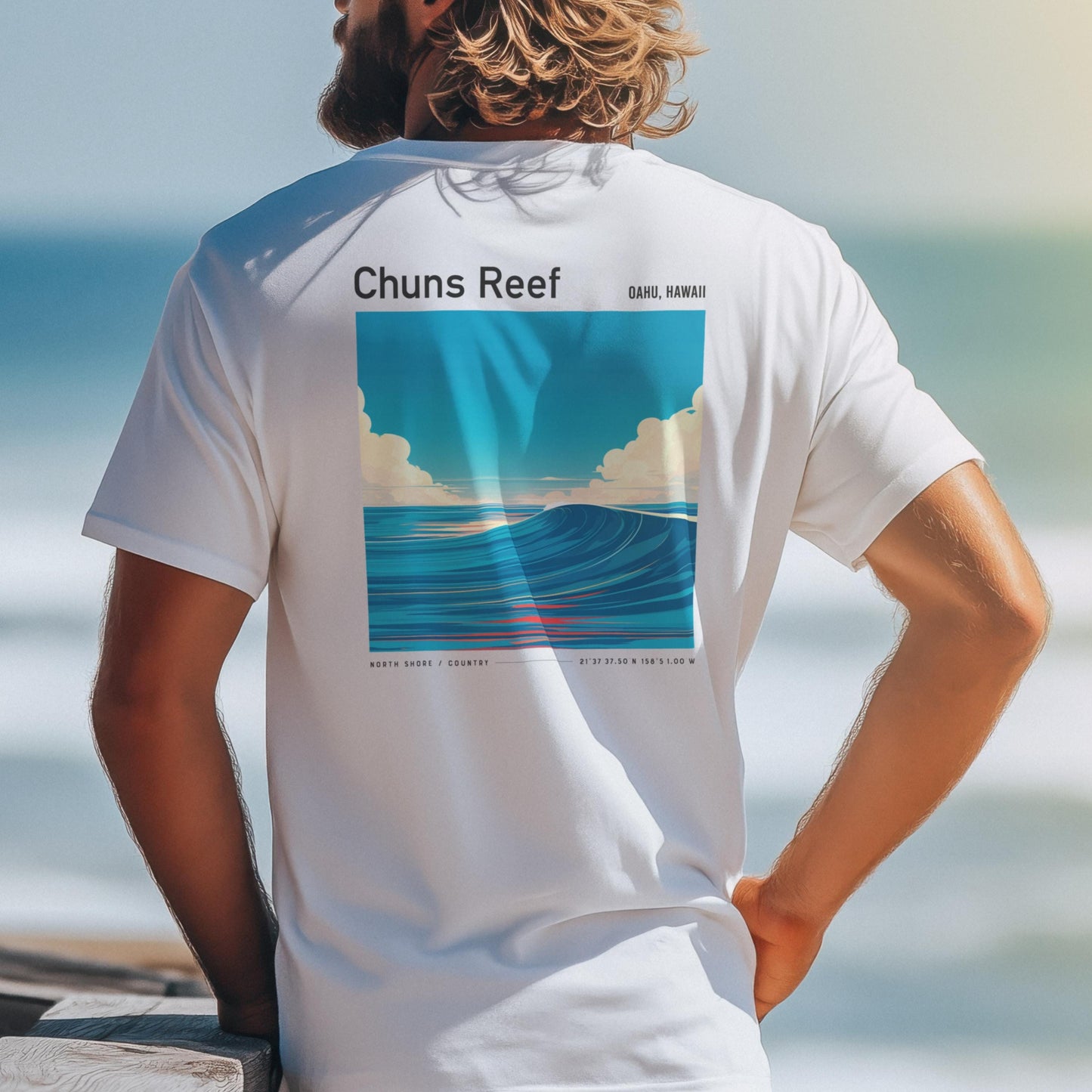 Chuns Reef North Shore Oahu Hawaii Vintage Surf Shirt Pocket Tee Classic HI Surfer T-Shirt Gift Iconic Surfing Wave Beach Wear Apparel