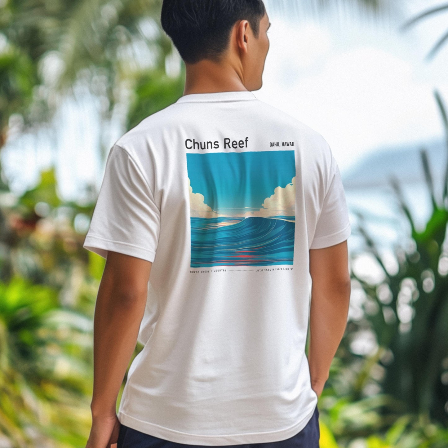 Chuns Reef North Shore Oahu Hawaii Vintage Surf Shirt Pocket Tee Classic HI Surfer T-Shirt Gift Iconic Surfing Wave Beach Wear Apparel