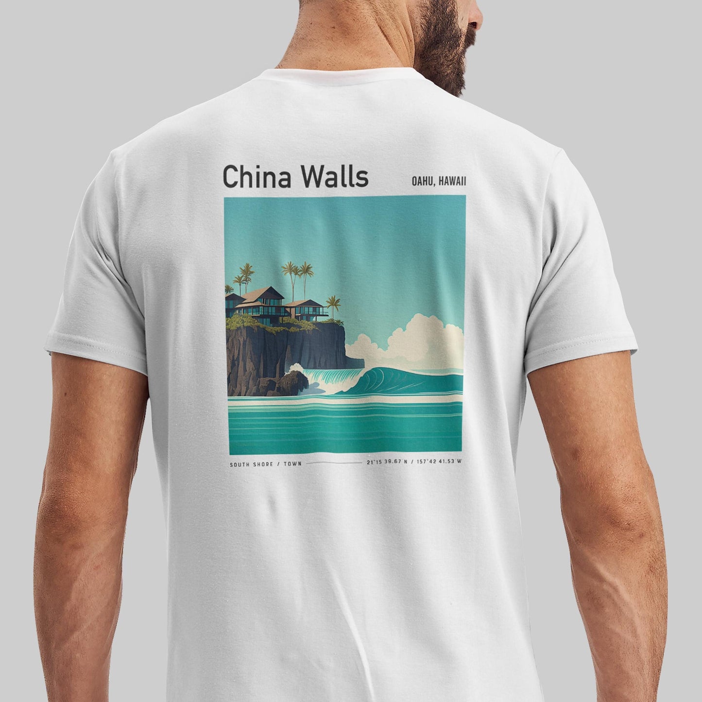 China Walls Oahu Hawaii Kai Vintage Surf Shirt Pocket Tee Classic Surfer T-Shirt Gift Surfing South Shore HI Beach Wave Wear Travel Apparel