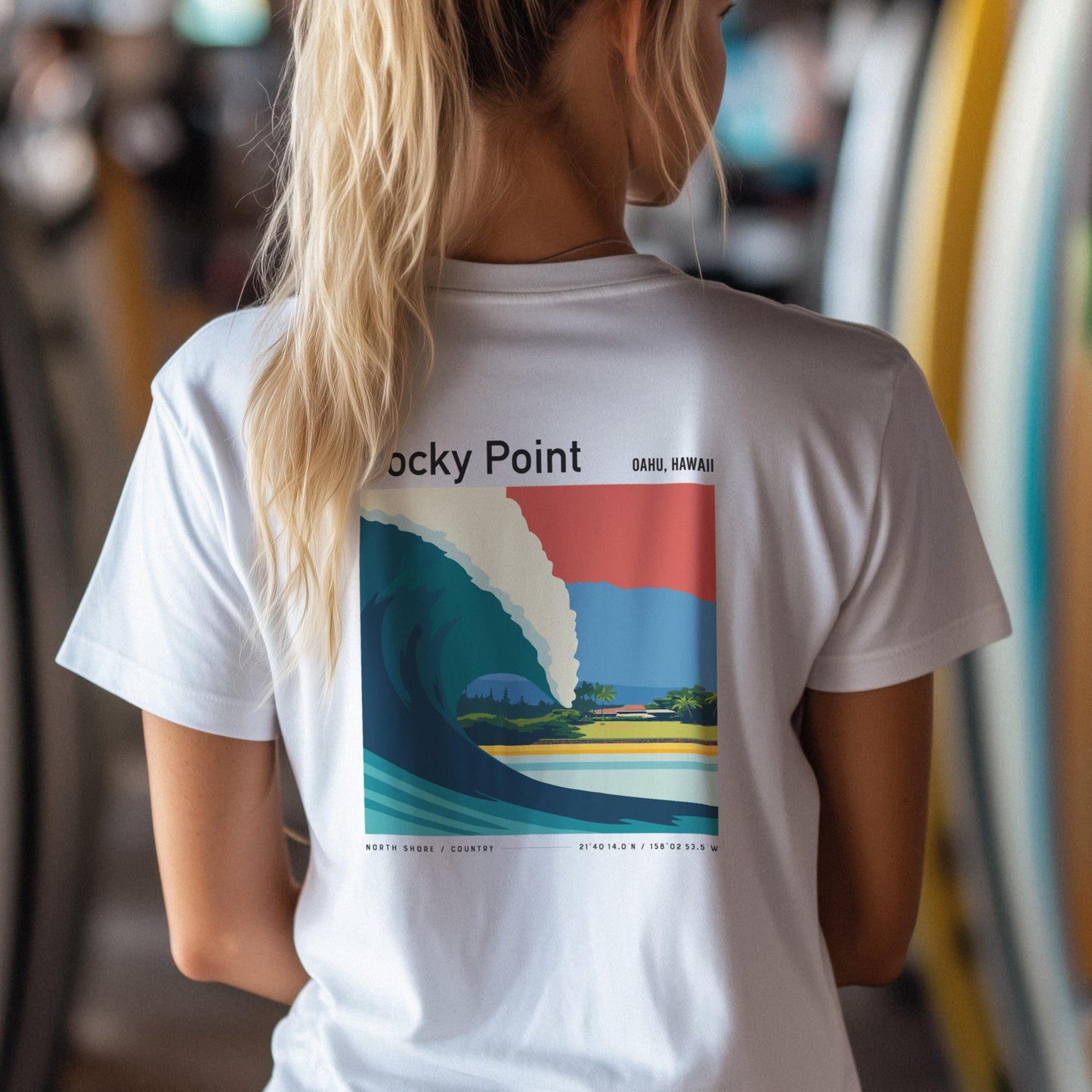 Rocky Point North Shore Oahu Hawaii Vintage Surf Shirt Pocket Tee