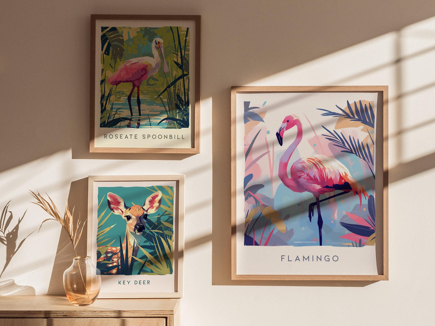 Pink Flamingo Tropical Bird Lover South Florida Audubon Print Wall Art