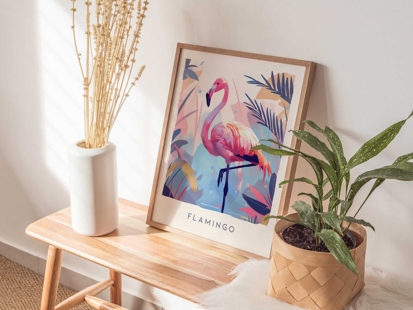 Pink Flamingo Tropical Bird Lover South Florida Audubon Print Wall Art