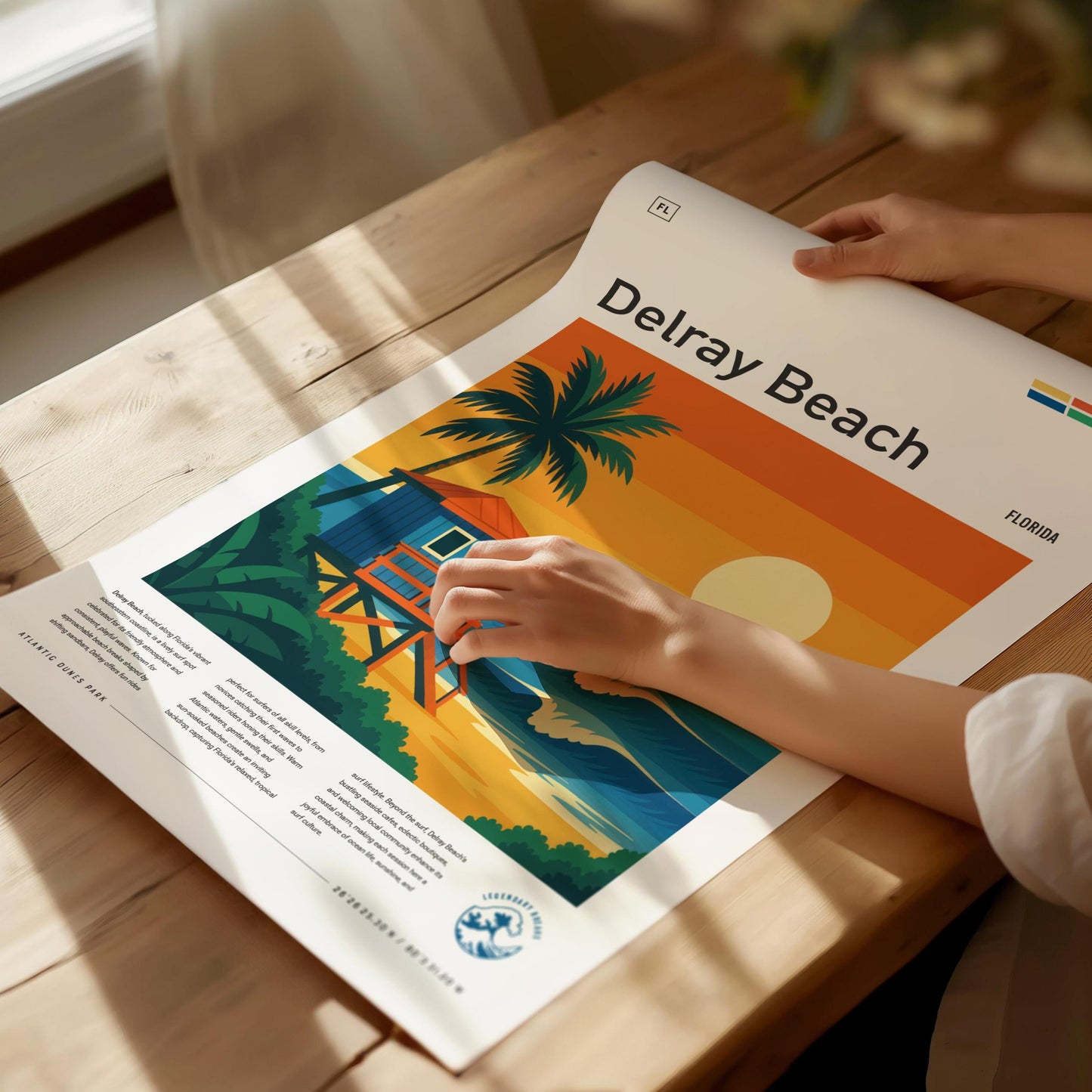 Delray Beach South Florida Surf Spot Tropical Travel Print Surfing Wall Art
