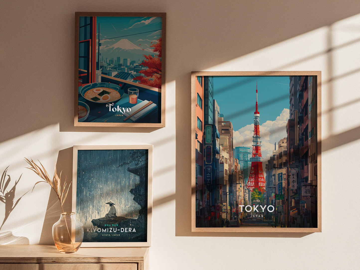 Tokyo Japan Tokyo Tower Vibrant Japanese Cityscape Framed Unframed Travel Print Wall Art