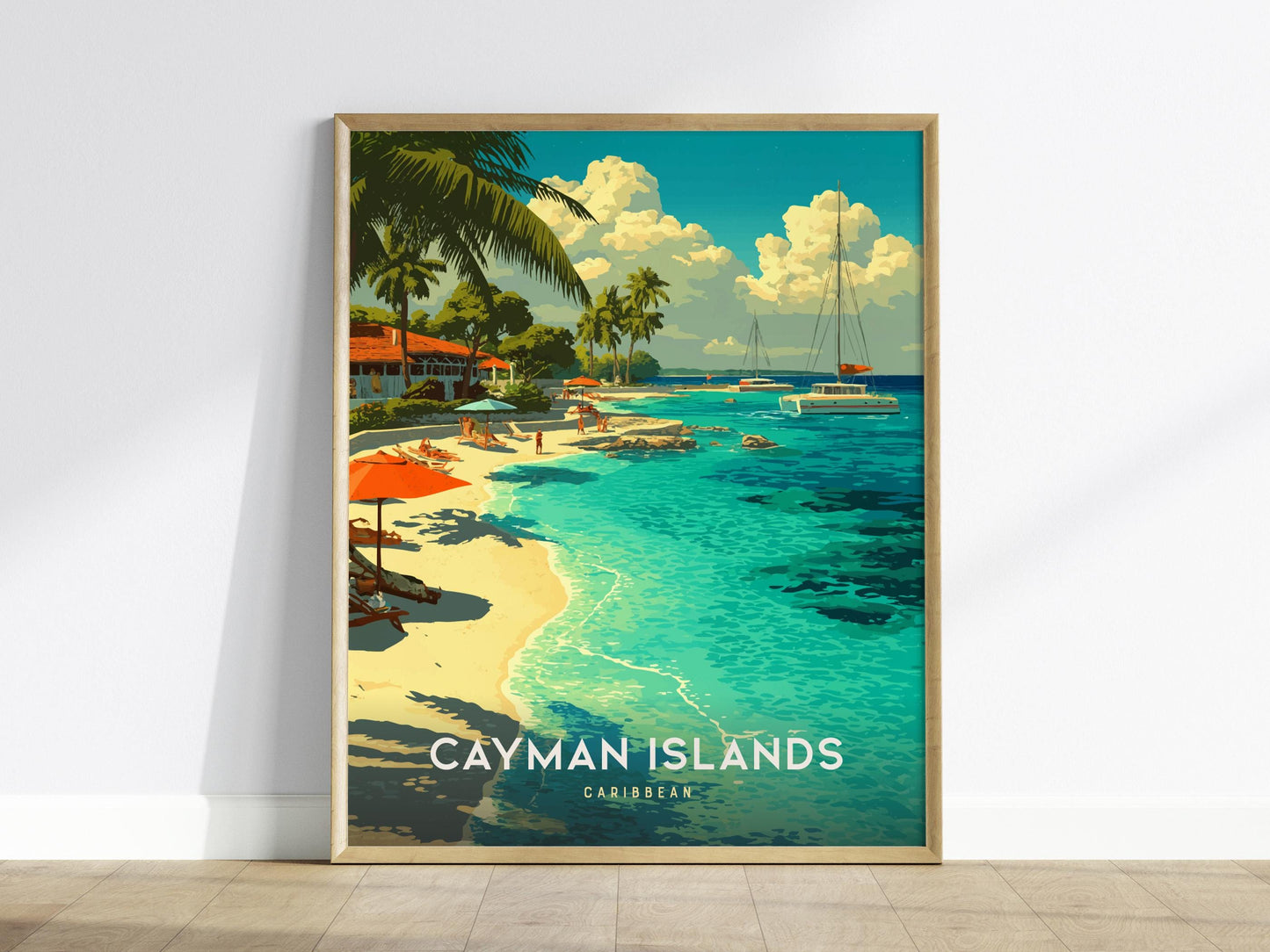 Cayman Islands Caribbean Beach Tropical Framed Unframed Travel Print Wall Art