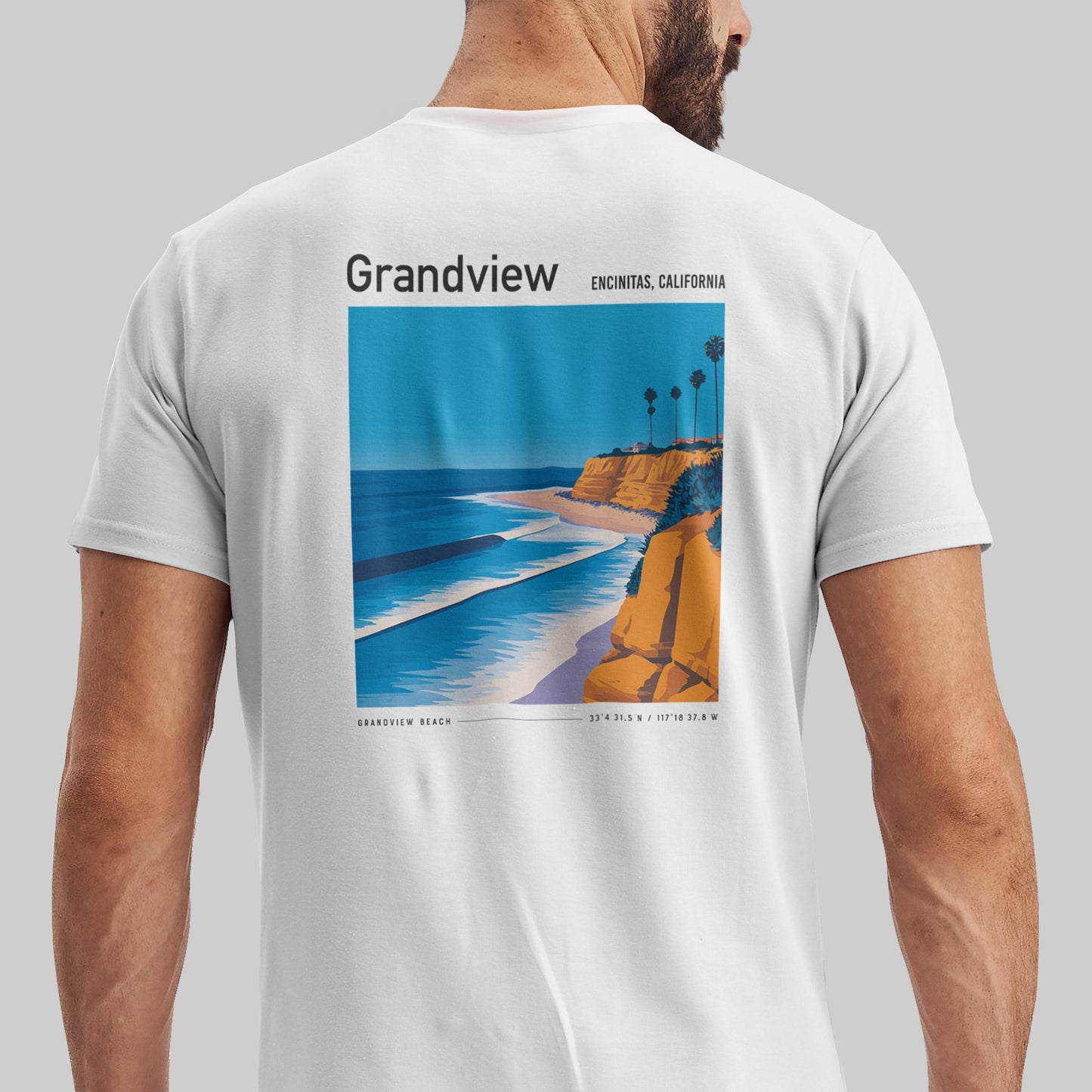 Grandview Encinitas California Vintage Surf Shirt Pocket Tee SoCal Surfer Classic T-Shirt Gift Surfing San Diego Beach Coastal Wear Apparel