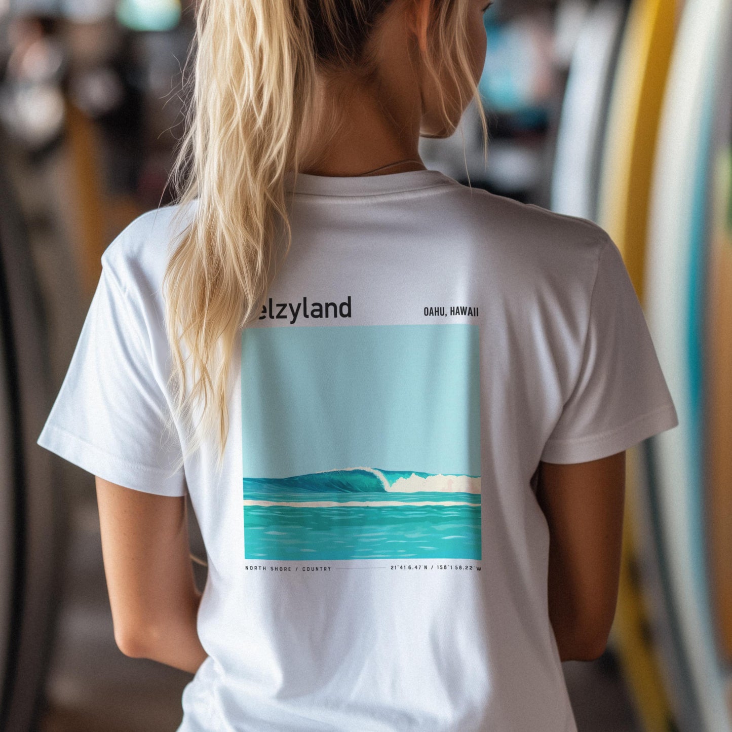 Velzyland North Shore Vintage Surf Shirt Pocket Tee Oahu Hawaii V-Land Surfer Classic T-Shirt Gift Surfing HI Beach Coastal Wear Apparel