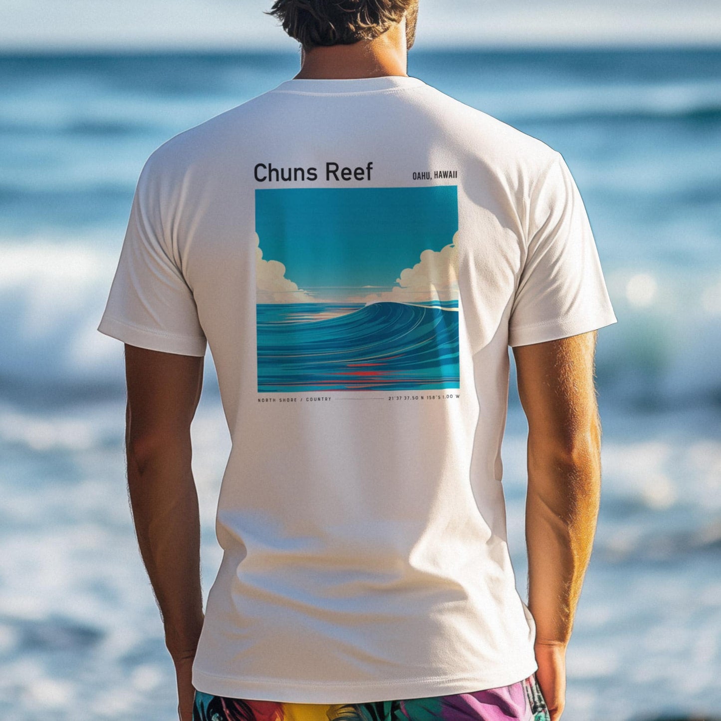 Chuns Reef North Shore Oahu Hawaii Vintage Surf Shirt Pocket Tee Classic HI Surfer T-Shirt Gift Iconic Surfing Wave Beach Wear Apparel