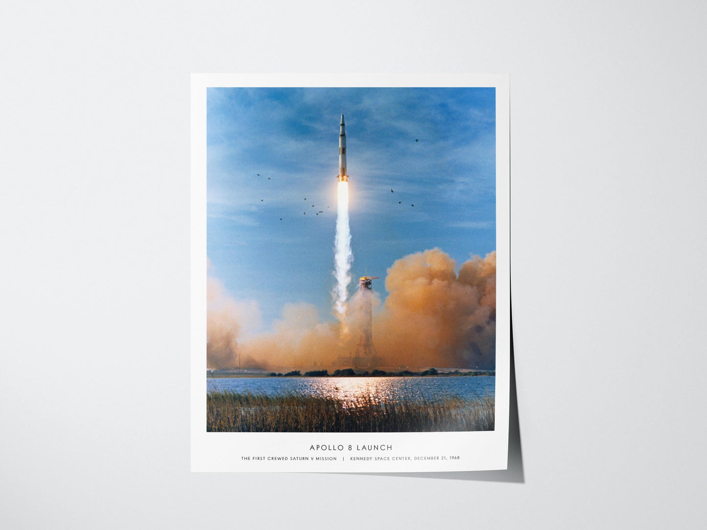Apollo 8 Launch NASA Photo Saturn V Rocket Historic Mission Space Wall Art Print